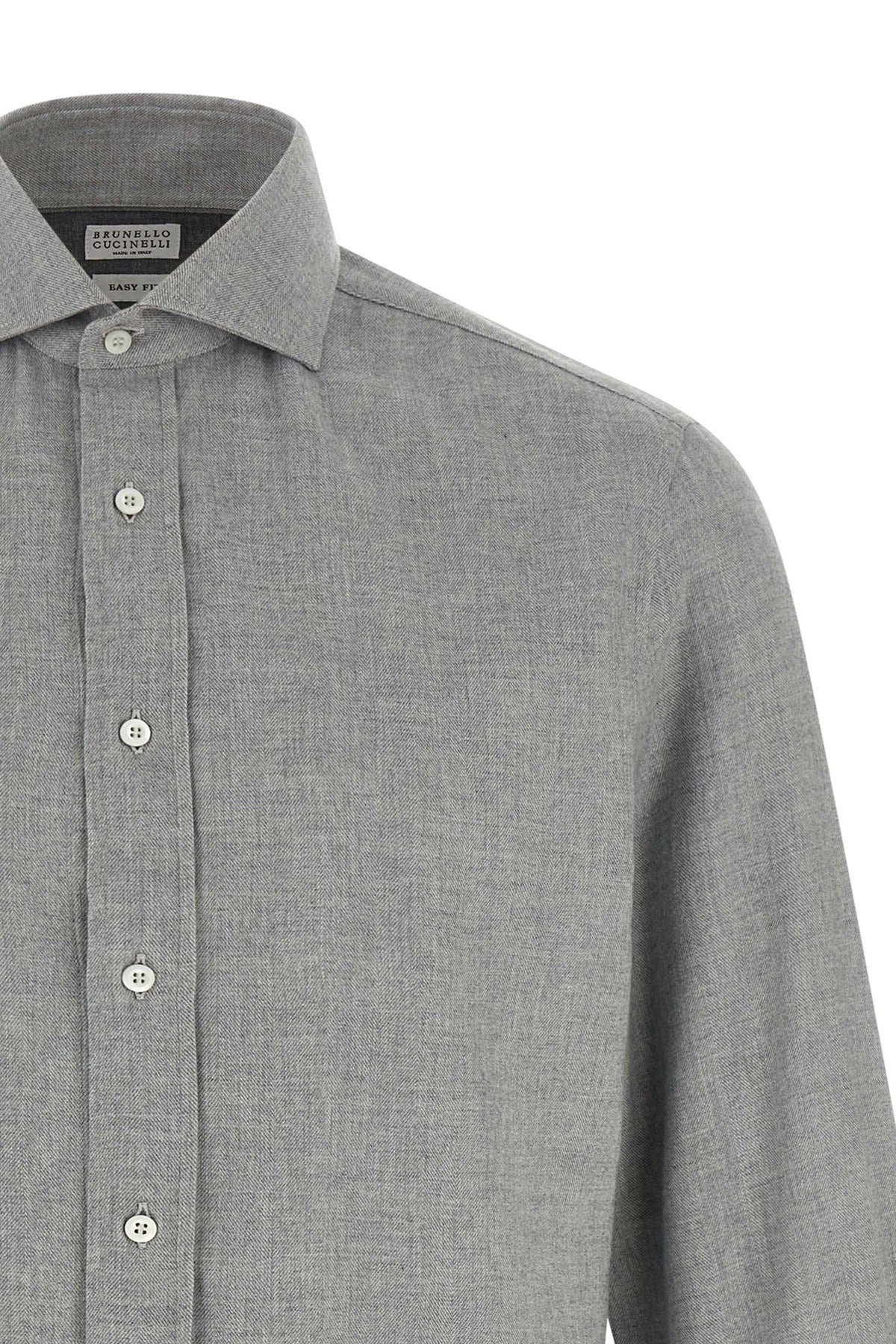 Chemise en coton grise Brunello Cucinelli