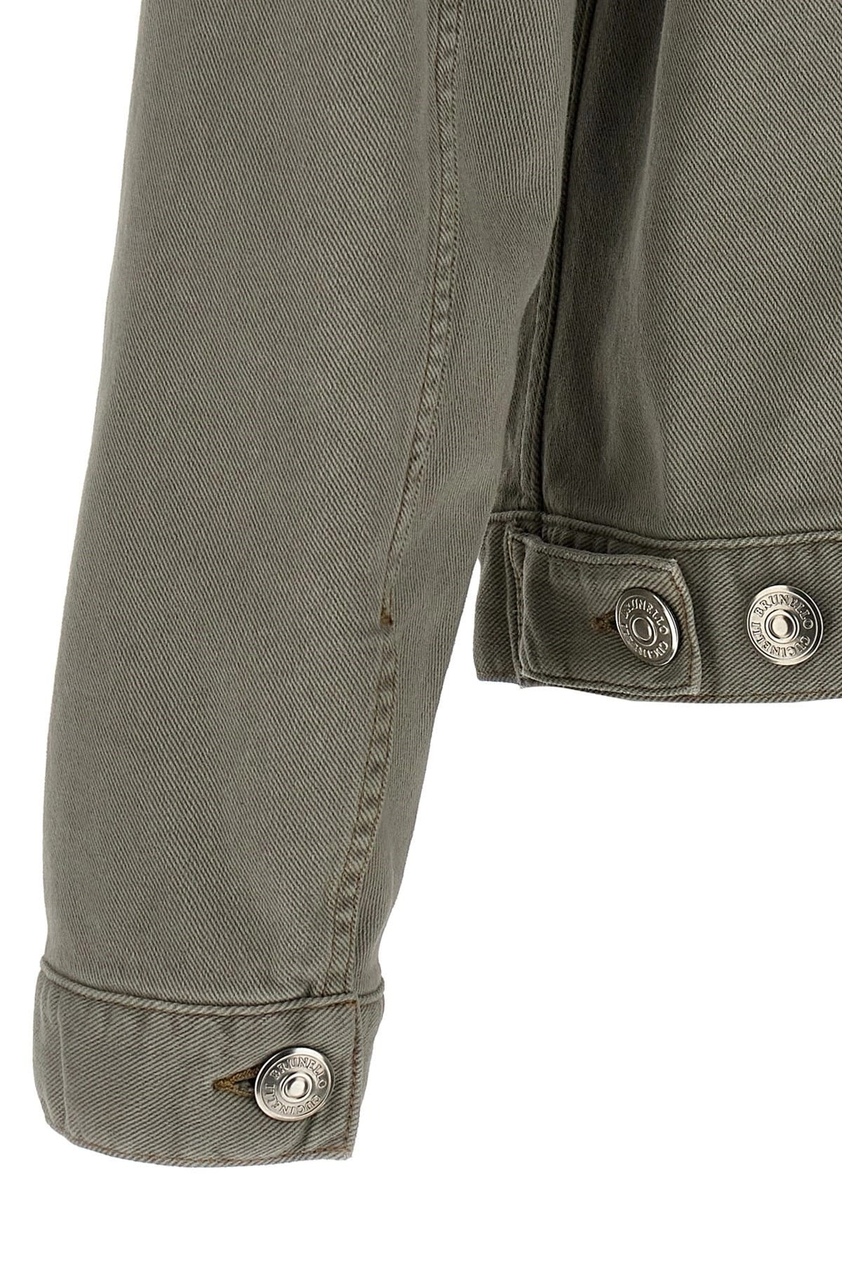 Brunello Cucinelli Brunello Cucinelli Gray Garment-Dyed Denim Jacket