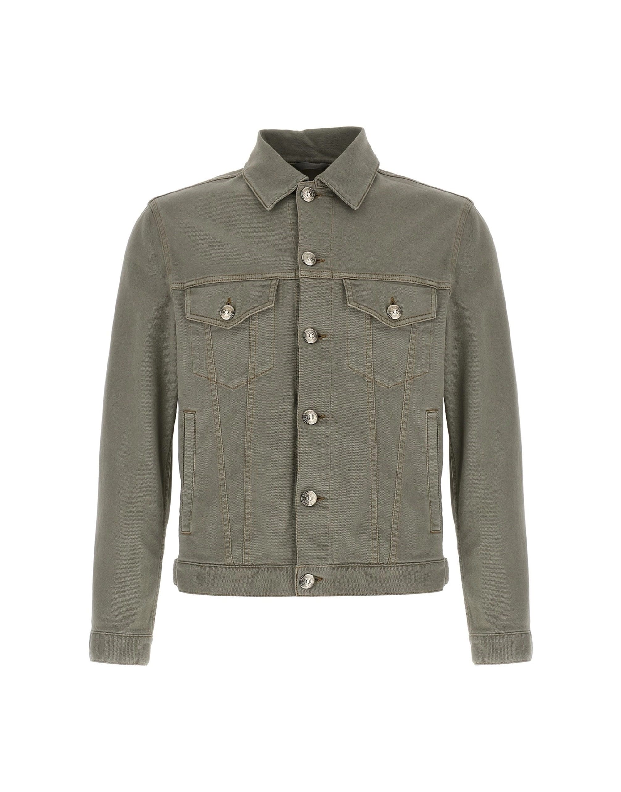 Brunello Cucinelli Brunello Cucinelli Gray Garment-Dyed Denim Jacket