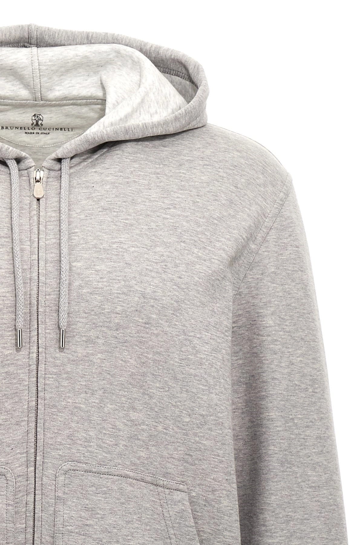 Brunello Cucinelli Brunello Cucinelli Gray Zip-Front Hoodie