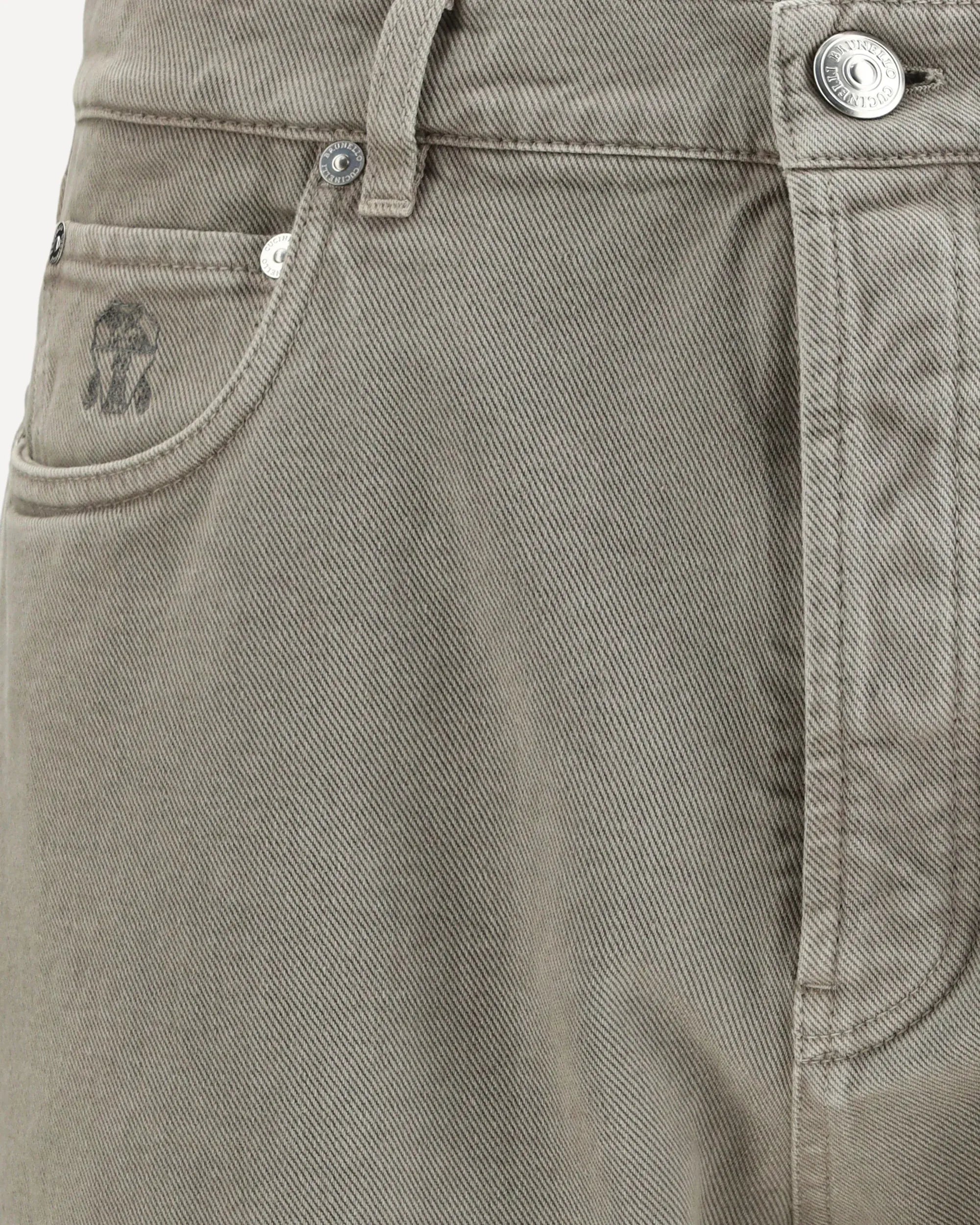 Brunello Cucinelli Green Garment-Dyed Iconic Fit Jeans