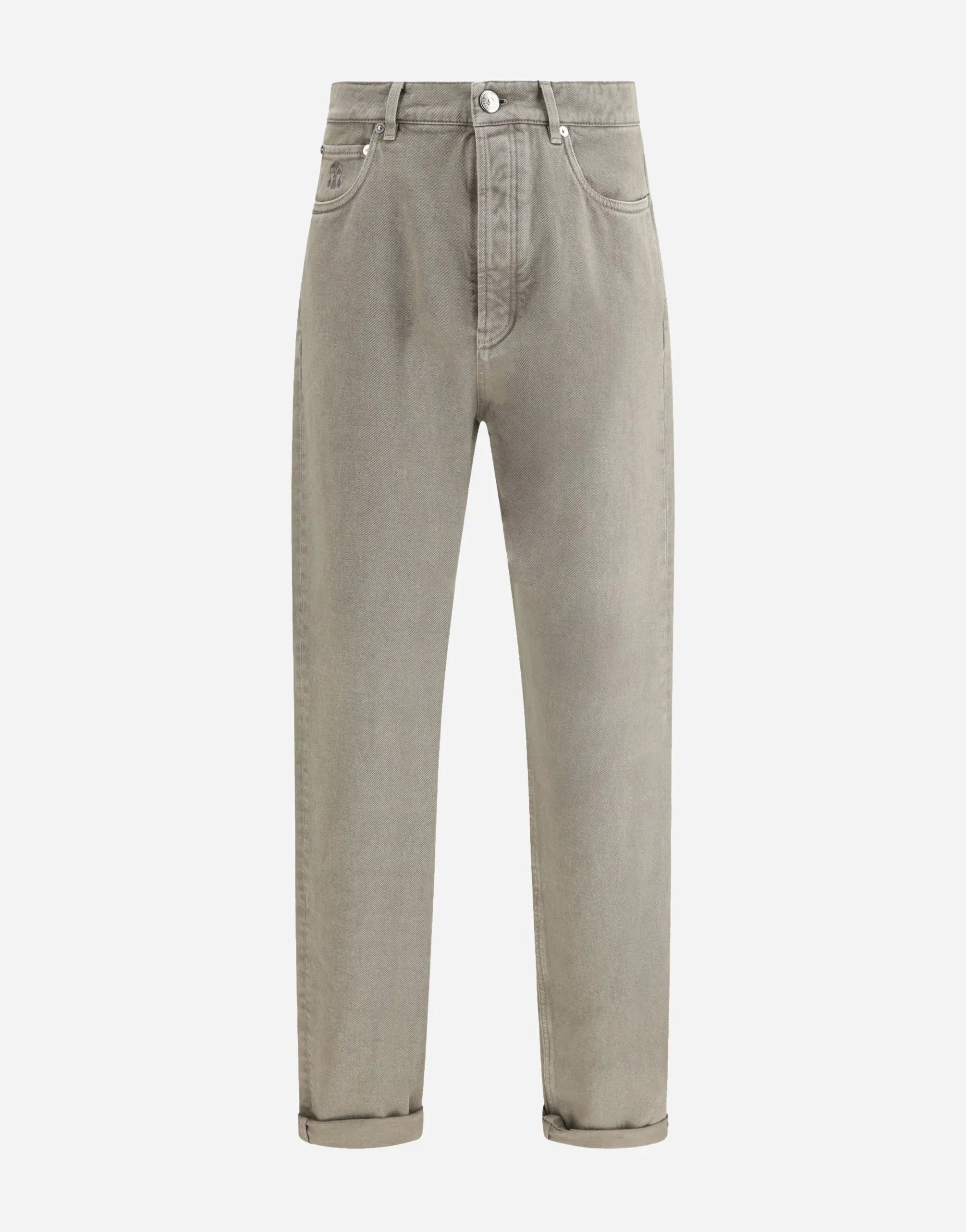 Brunello Cucinelli Green Garment-Dyed Iconic Fit Jeans