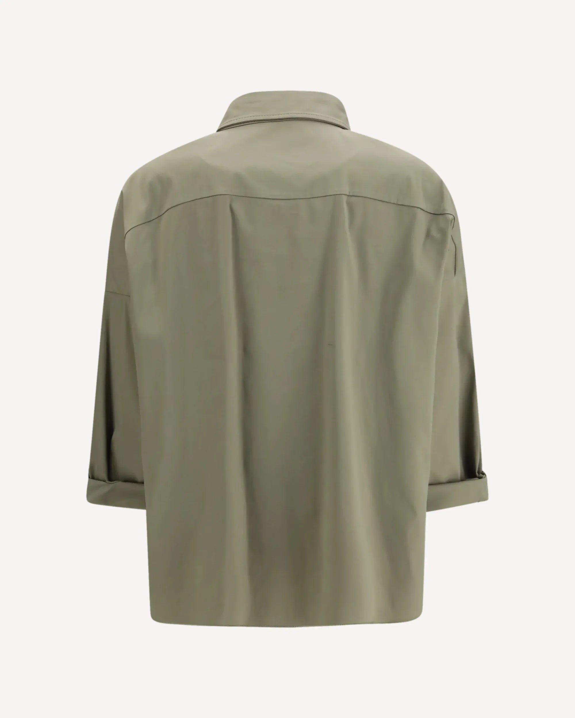 Brunello Cucinelli Green Stretch Cotton Poplin Shirt