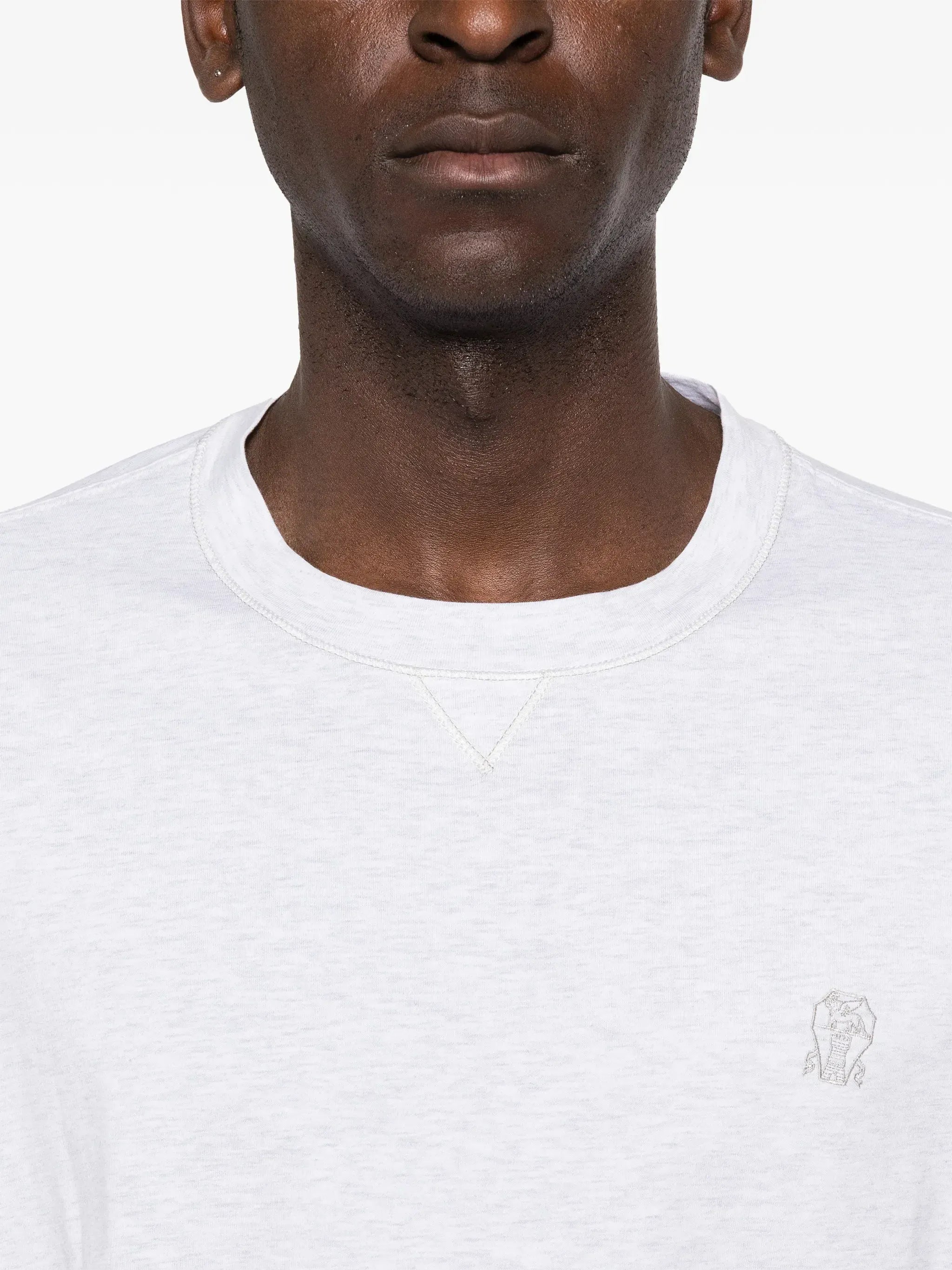 Brunello Cucinelli Grey Cotton T-Shirt