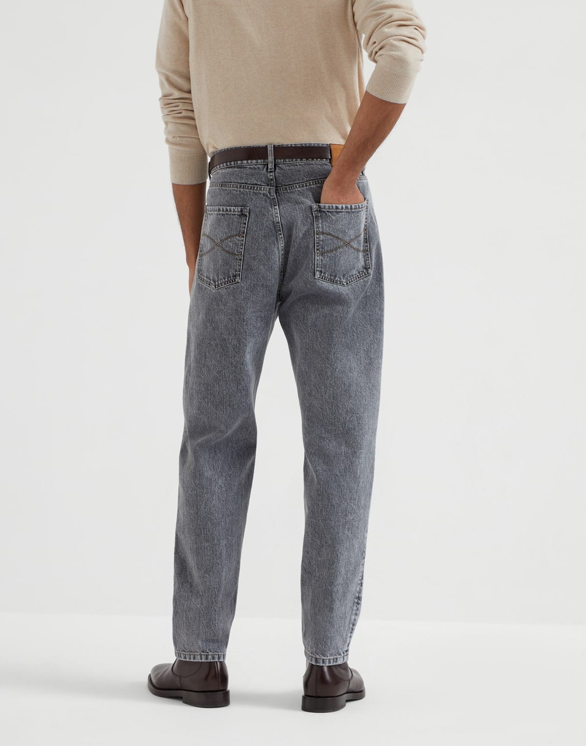 Brunello Cucinelli Grey Denim Iconic Fit Jeans