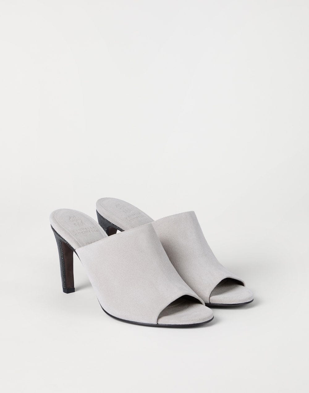 Brunello Cucinelli Grey Suede Precious Details Pumps