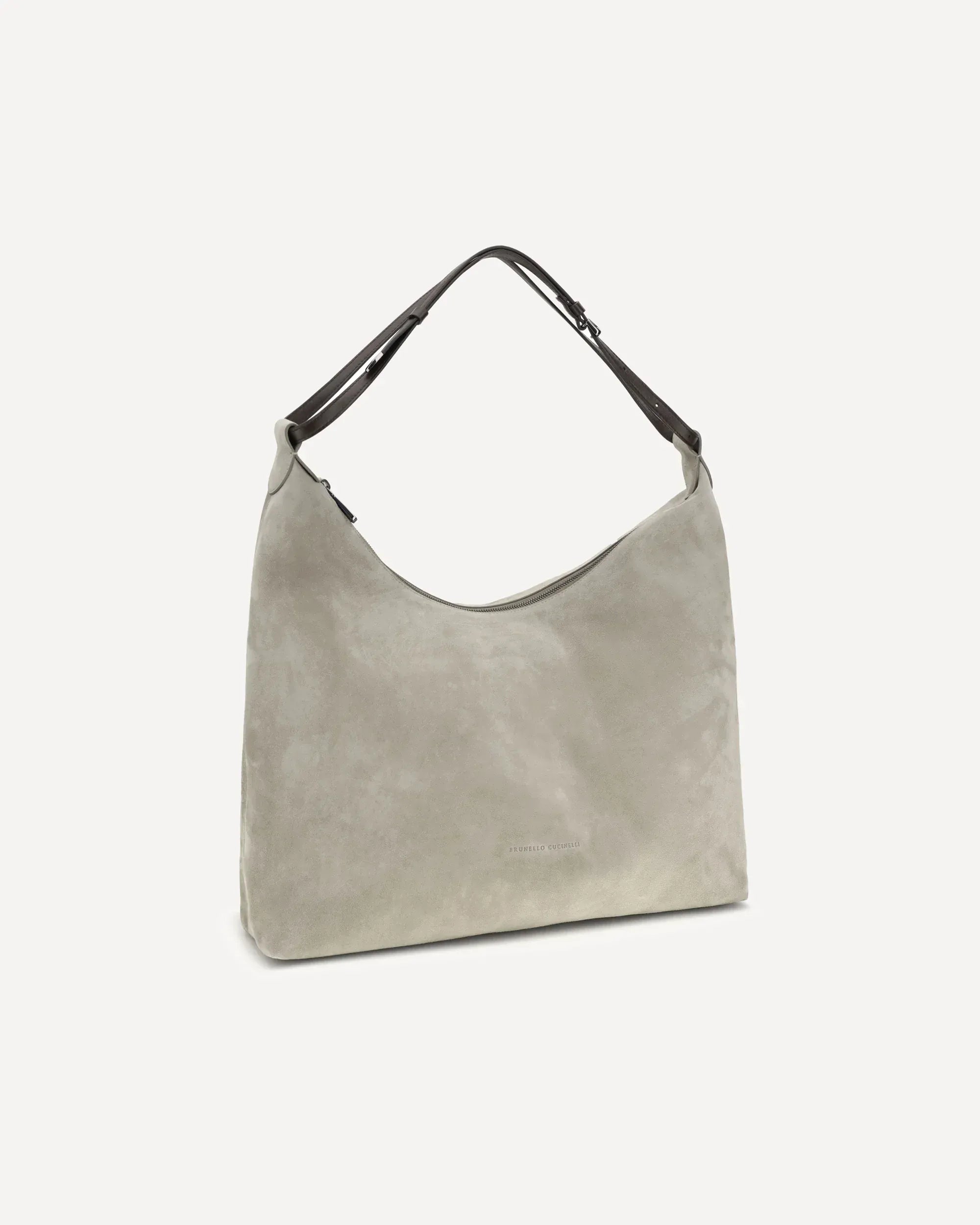 Brunello Cucinelli Grey Suede Shoulder Bag - alternate view