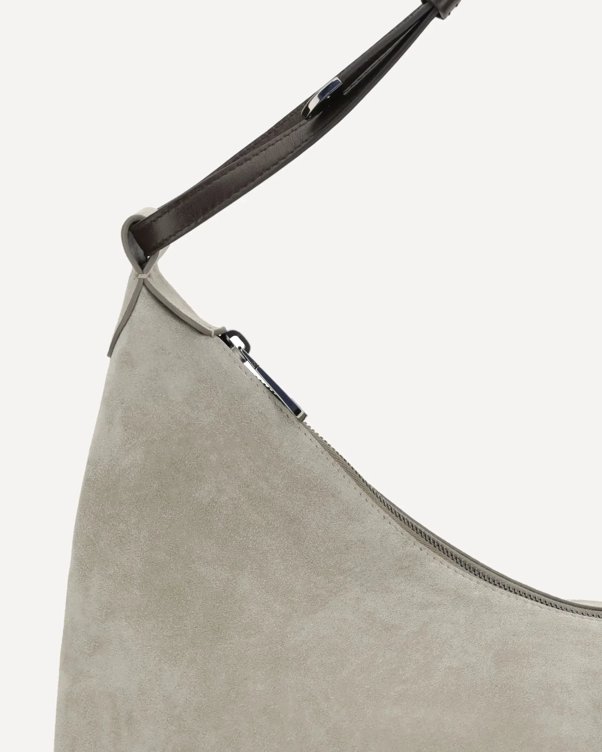 Brunello Cucinelli Grey Suede Shoulder Bag
