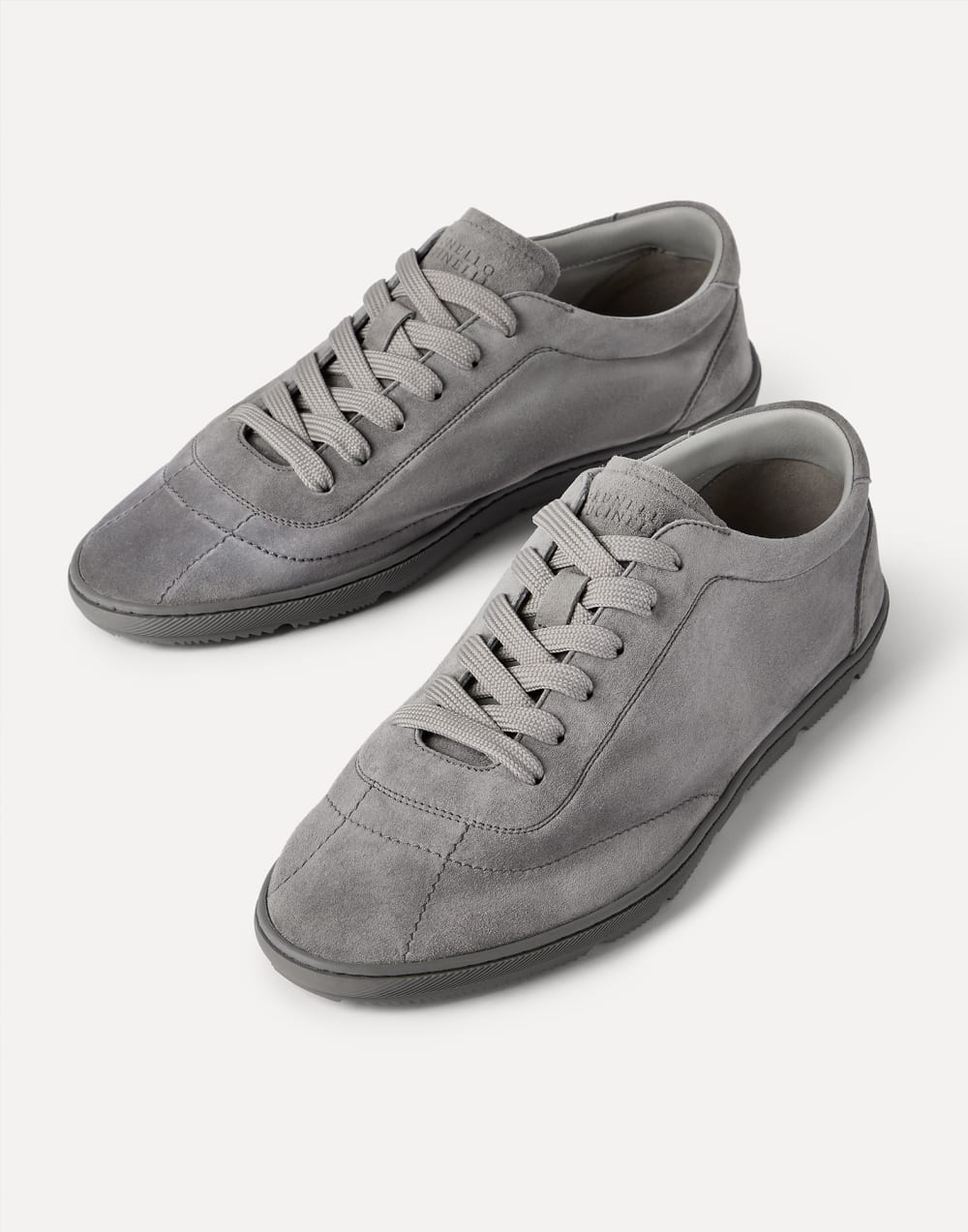 Brunello Cucinelli Grey Suede Sneakers | Sendegaro MX