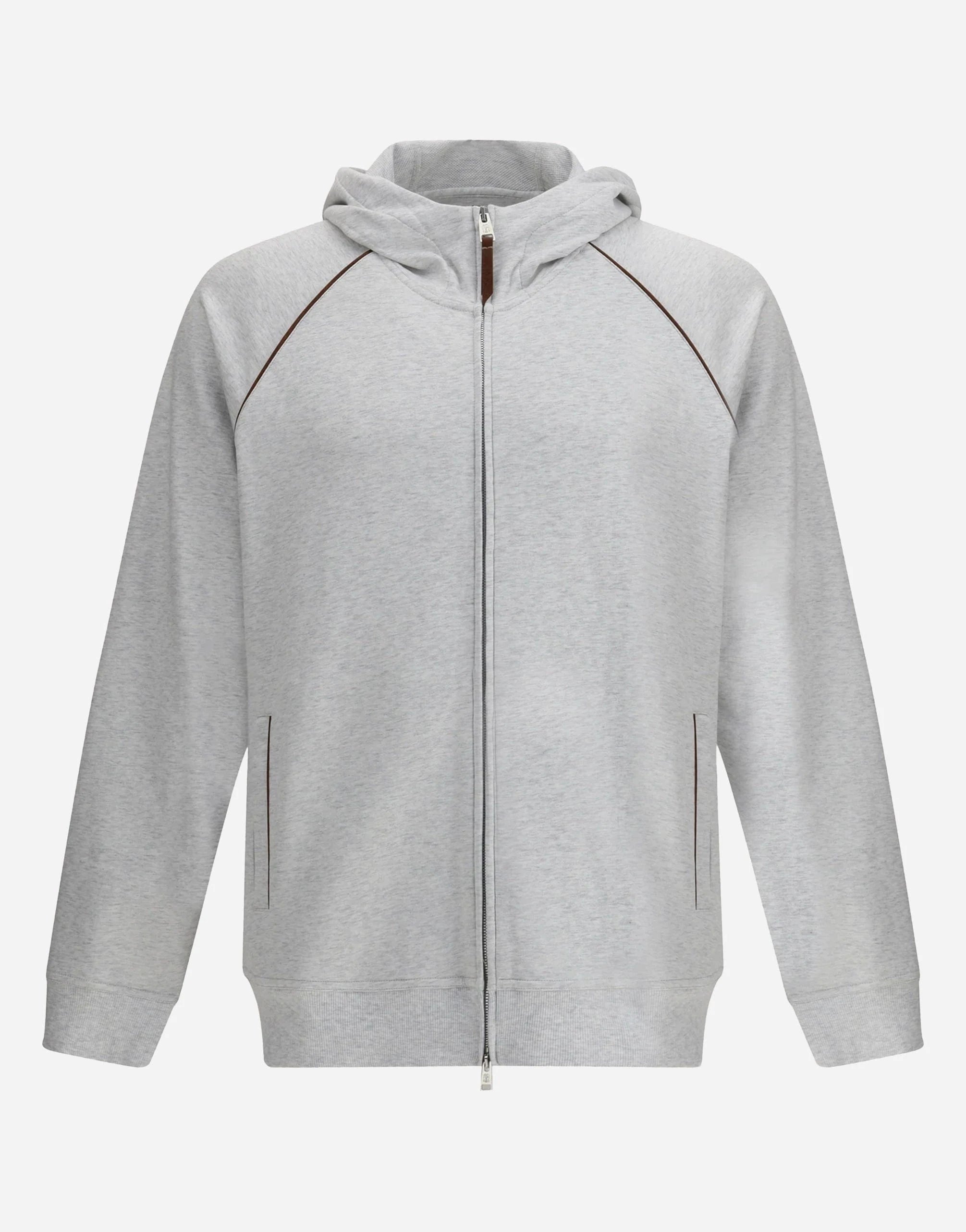Brunello Cucinelli Grey Techno French Terry Hoodie
