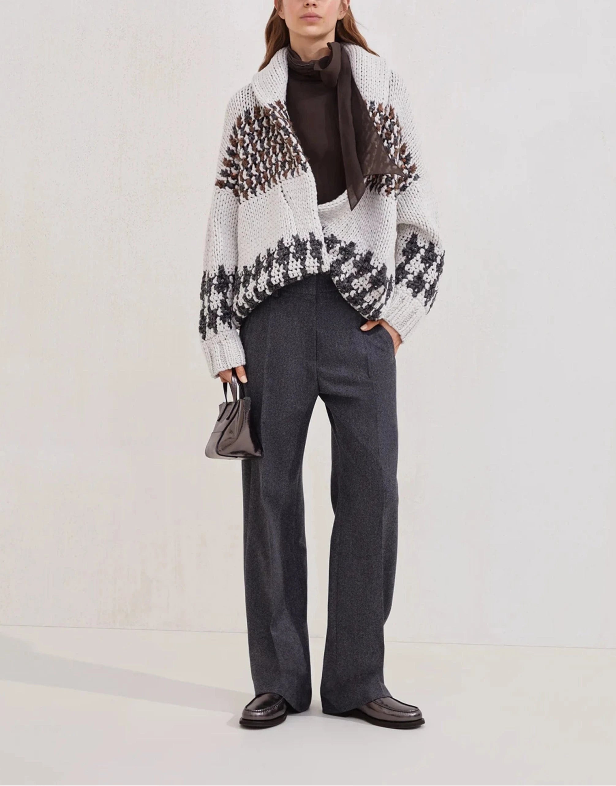 Brunello Cucinelli Handmade Prince of Wales OPERA Cardigan