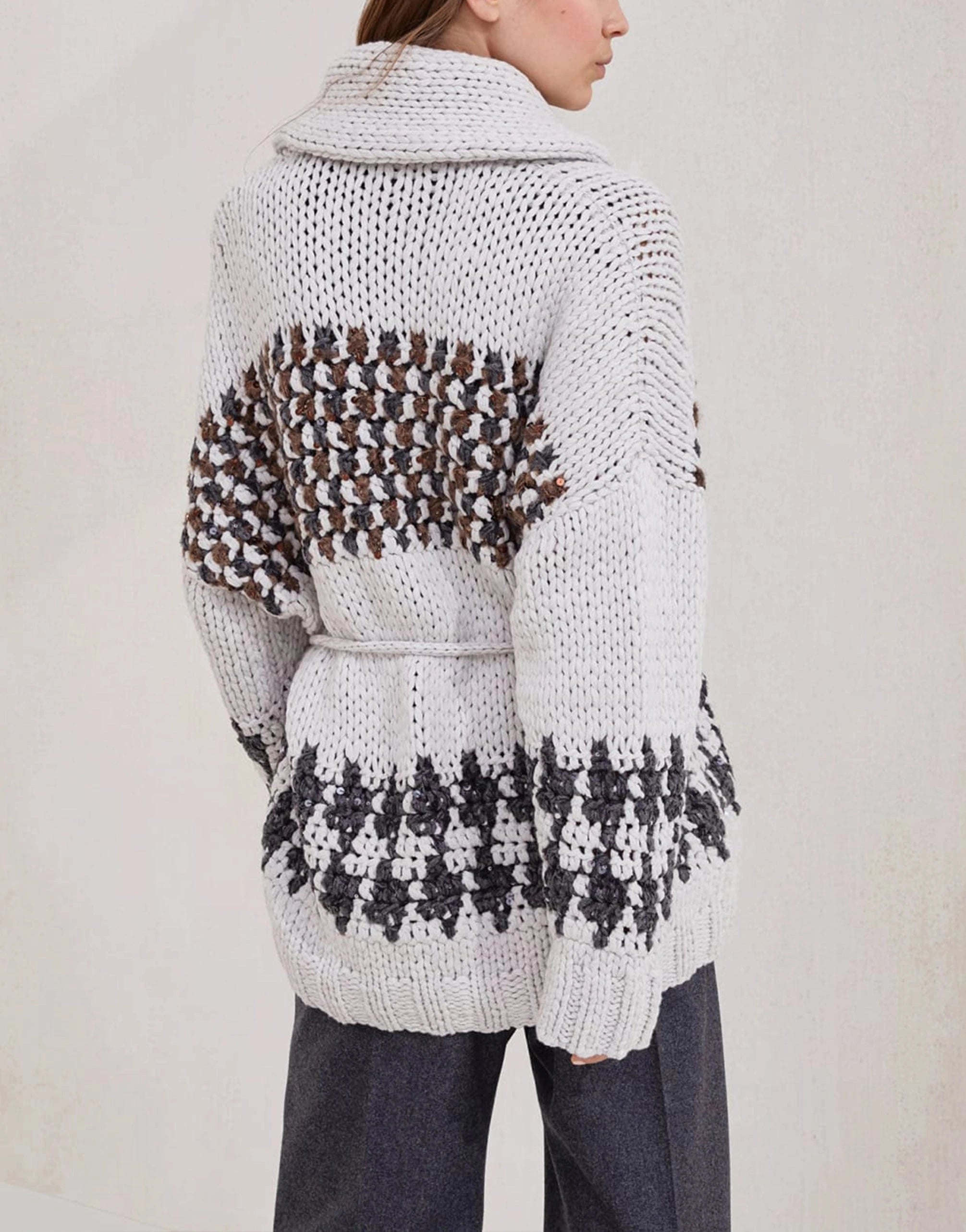 Brunello Cucinelli Handmade Prince of Wales OPERA Cardigan