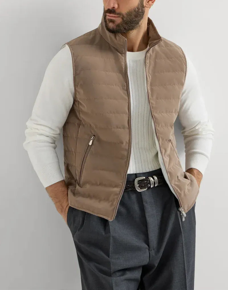 Brunello Cucinelli Hazlenut Bonded Down Vest