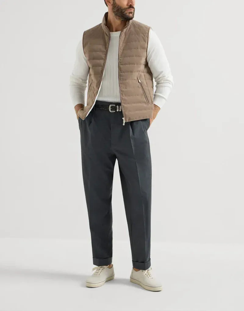 Brunello Cucinelli Hazlenut Bonded Down Vest | Sendegaro FR