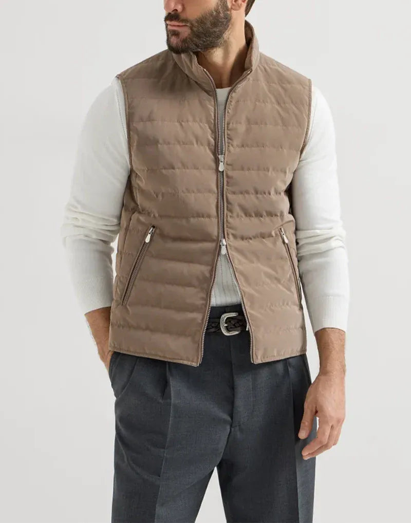 Brunello Cucinelli Hazlenut Bonded Down Vest