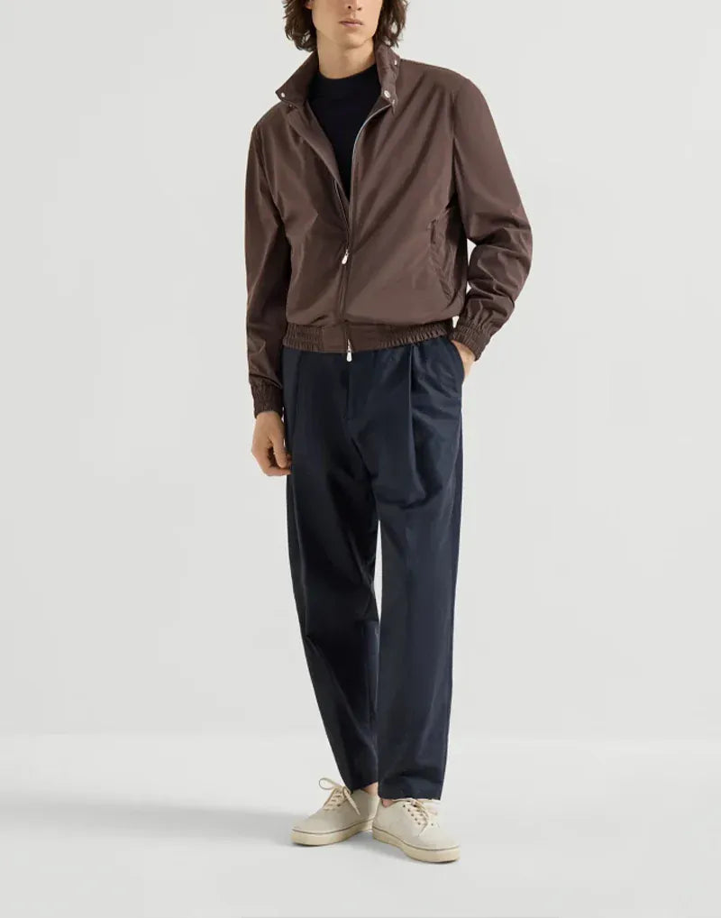 Brunello Cucinelli Hazlenut Bonded Packable Hood Jacket