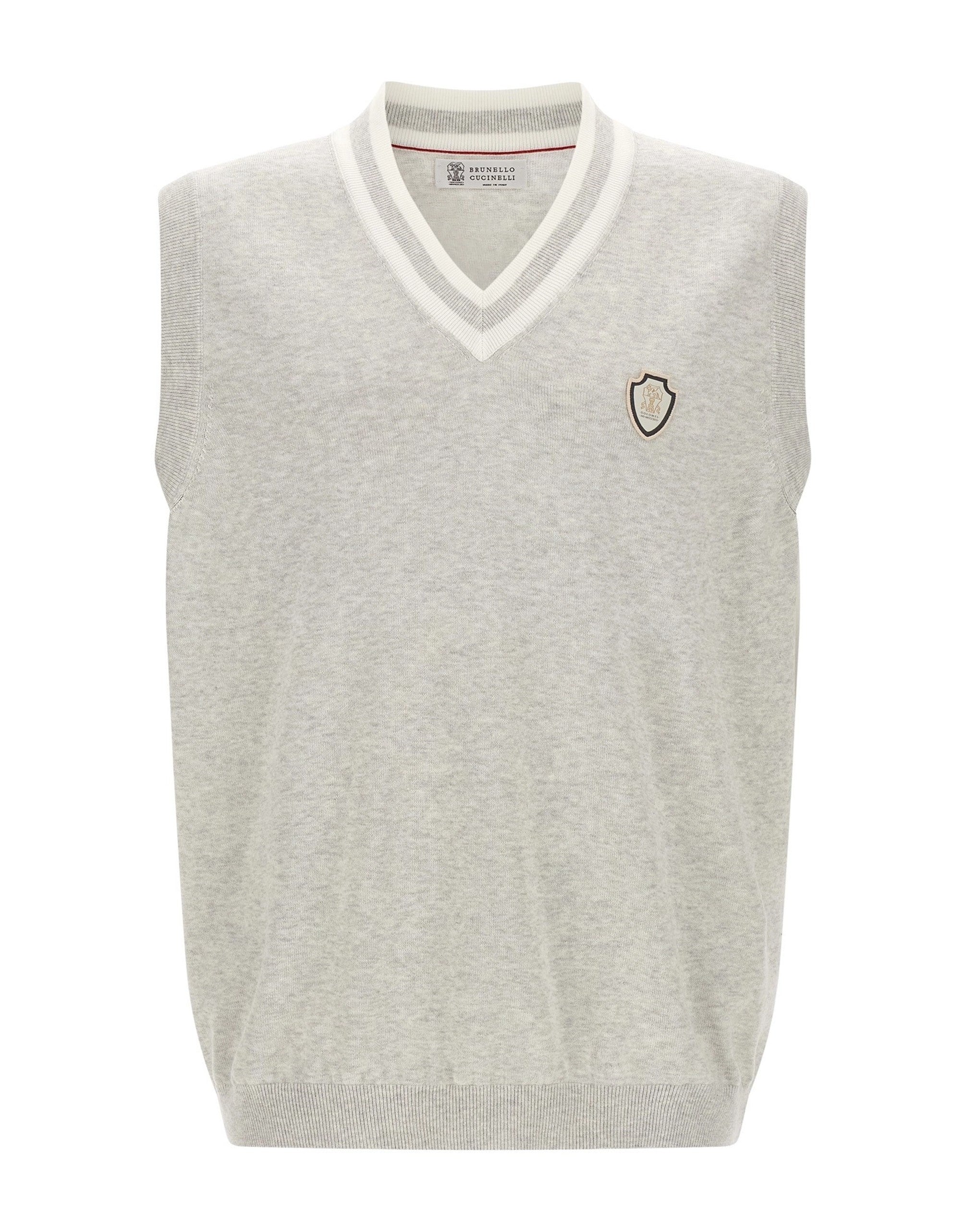 Brunello Cucinelli vest met heraldisch logo
