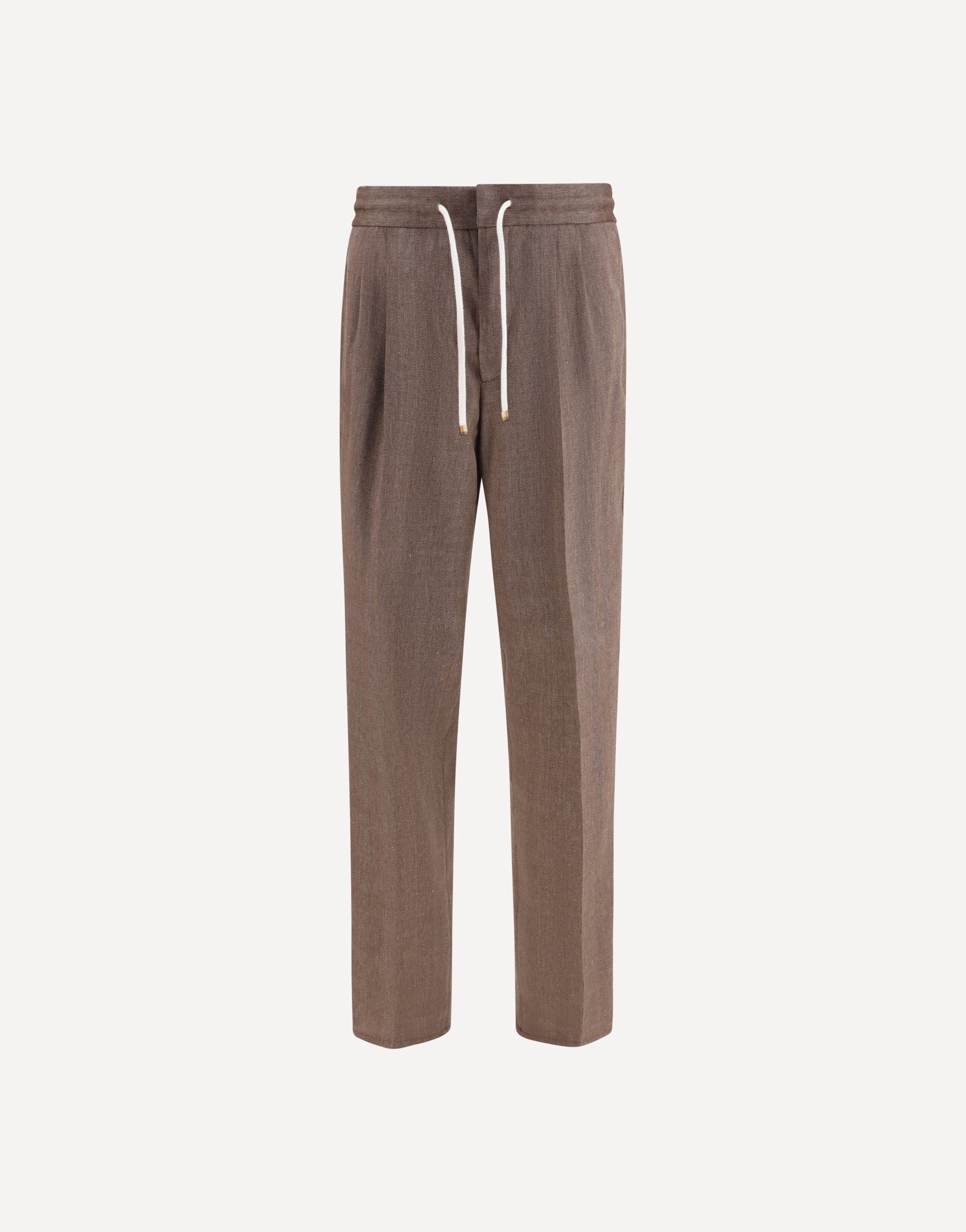 Brunello Cucinelli Herringbone Linen Wool Pants