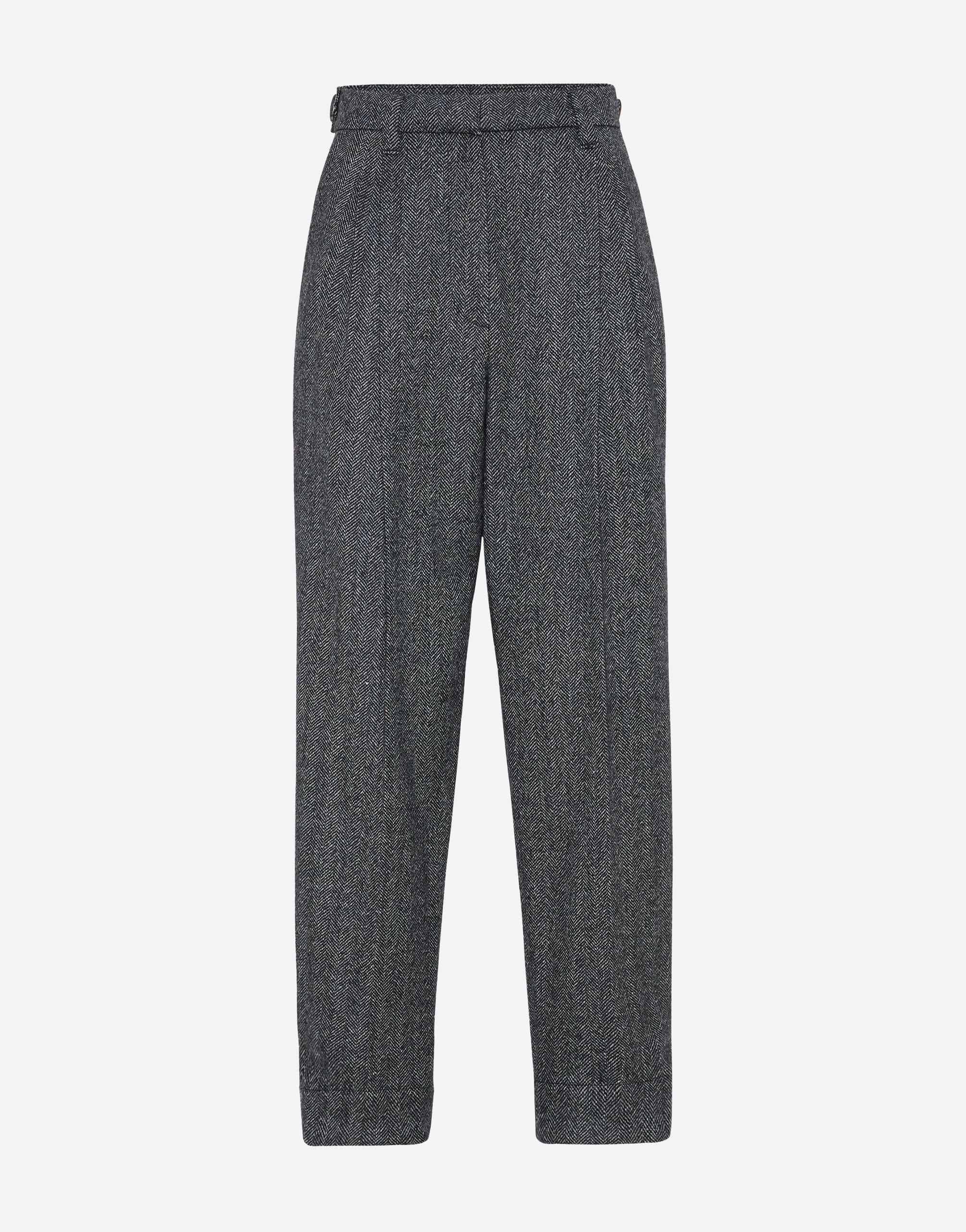 Brunello Cucinelli Herringbone-Pattern Tailored Pants