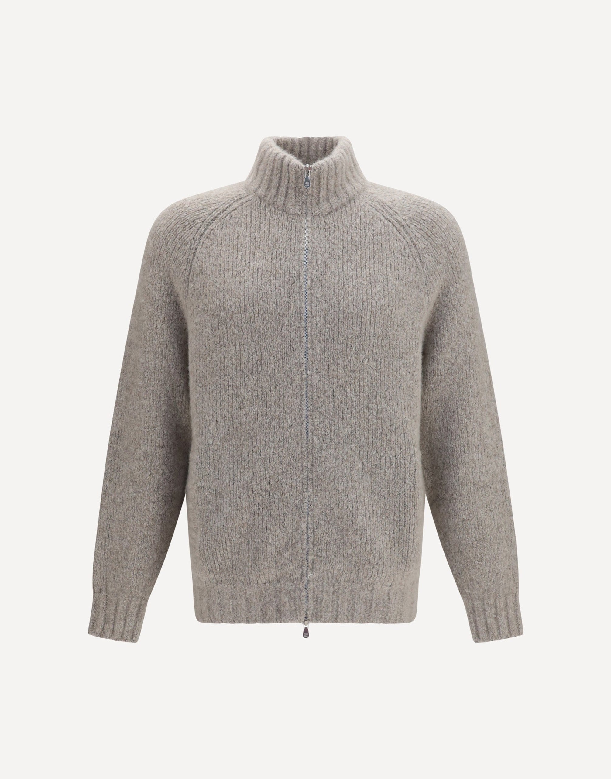Brunello Cucinelli Kaschmir-Seide-Cardigan mit hohem Kragen
