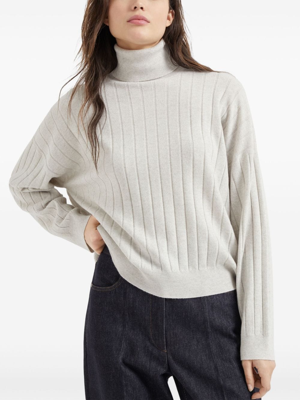 Brunello Cucinelli High-Neck Cashmere Sweater