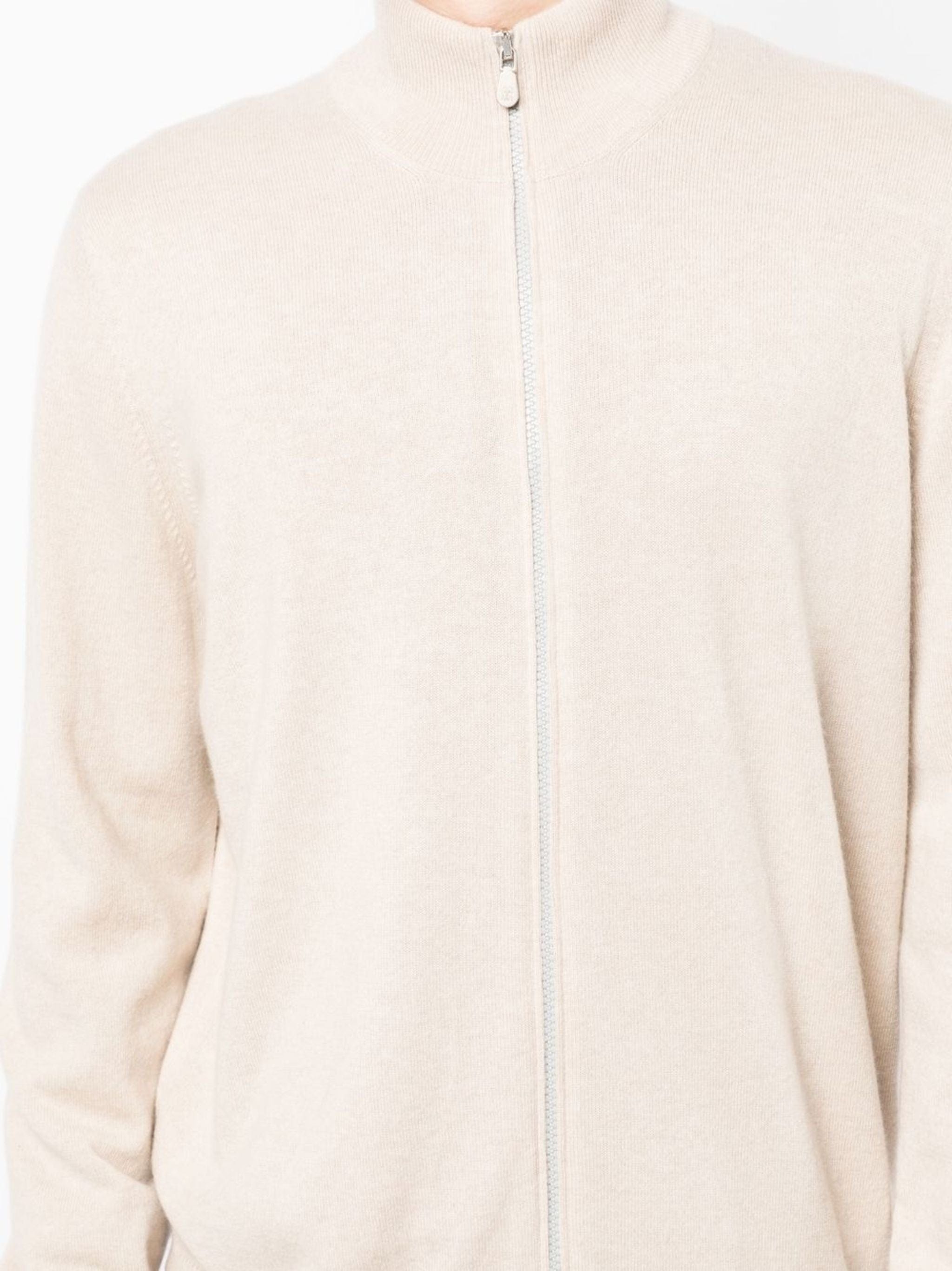 Brunello Cucinelli High-Neck Zip-Up Cashmere Cardigan