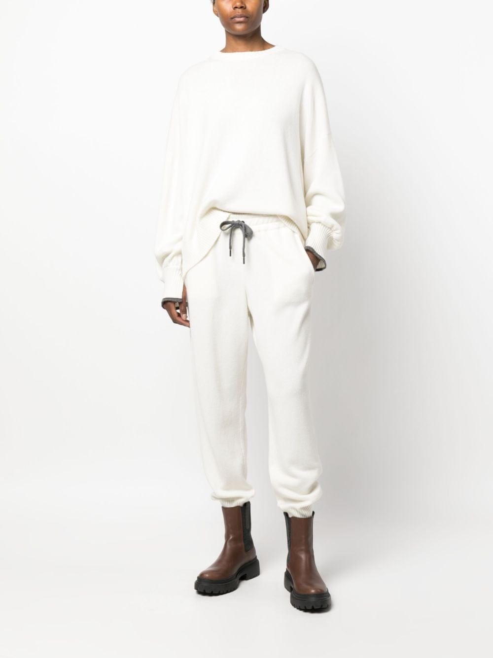 Brunello Cucinelli High-Waisted Cashmere Track Pants