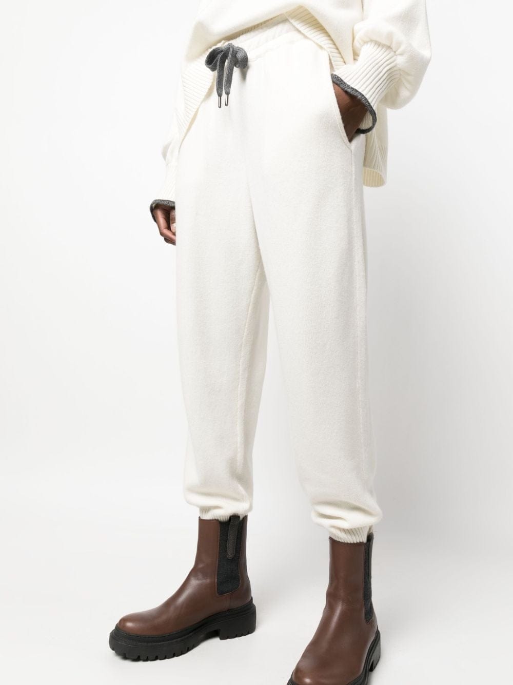 Brunello Cucinelli High-Waisted Cashmere Track Pants