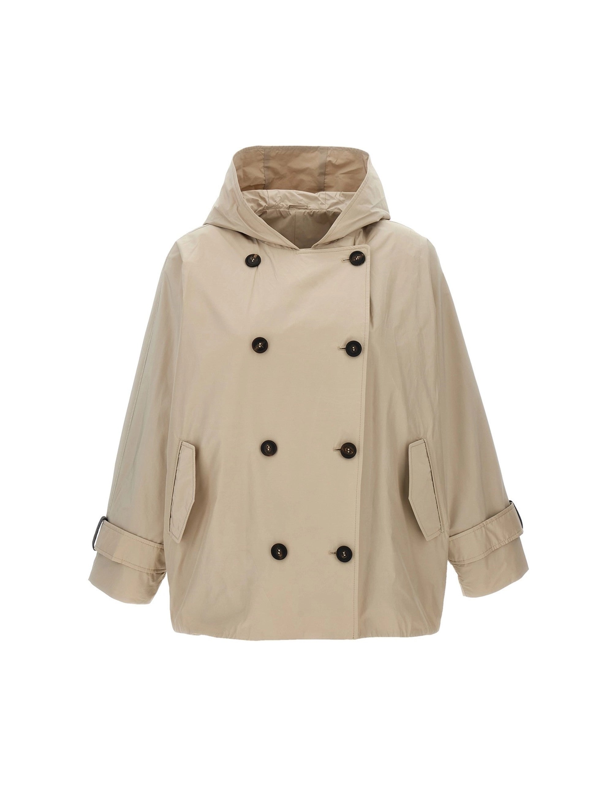 Brunello Cucinelli doppelreihige Jacke mit Kapuze