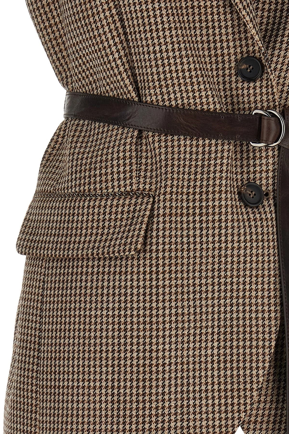Brunello Cucinelli Brunello Cucinelli Houndstooth Belted Vest