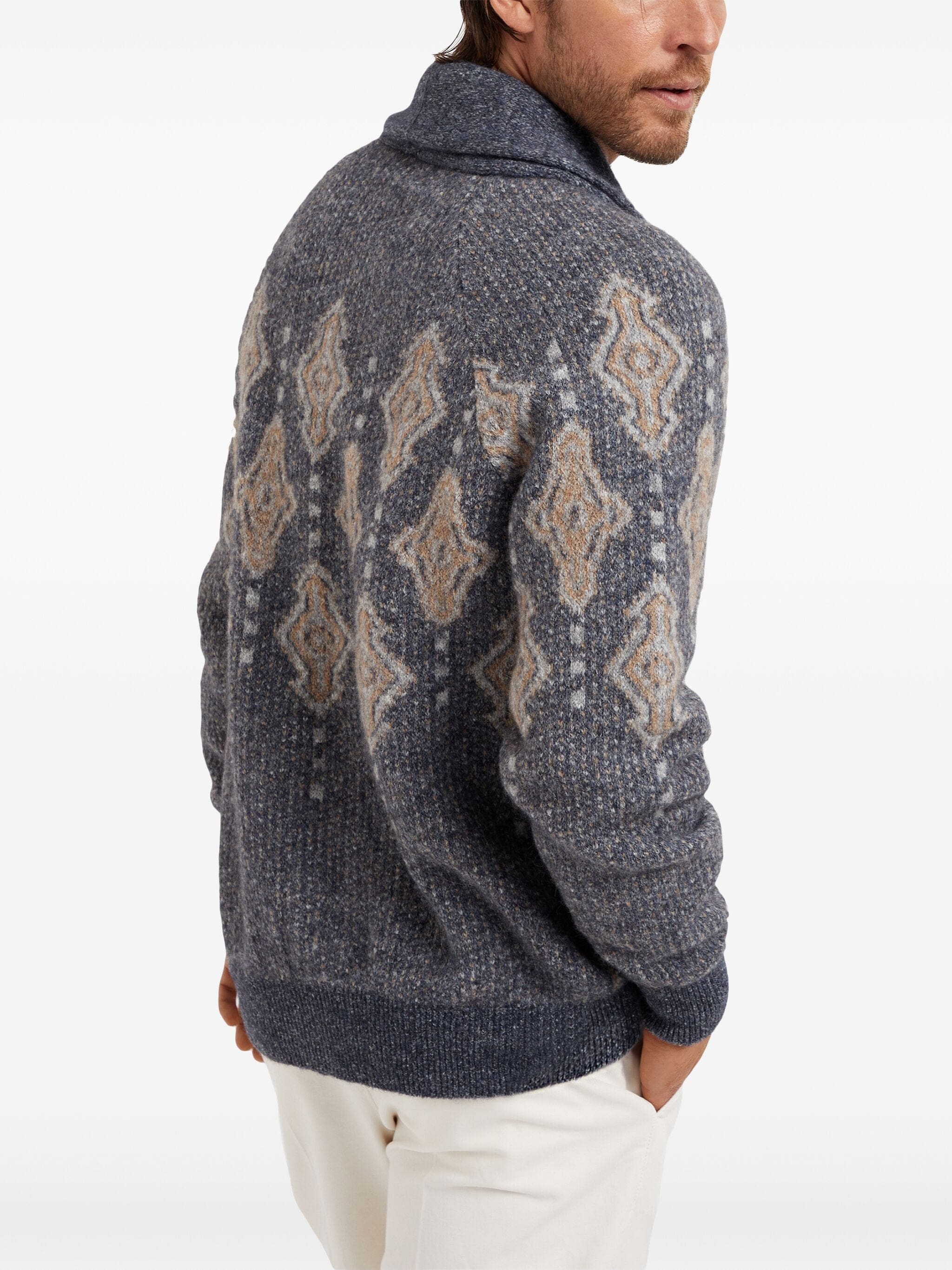 Brunello Cucinelli Intarsia-Knit Cardigan