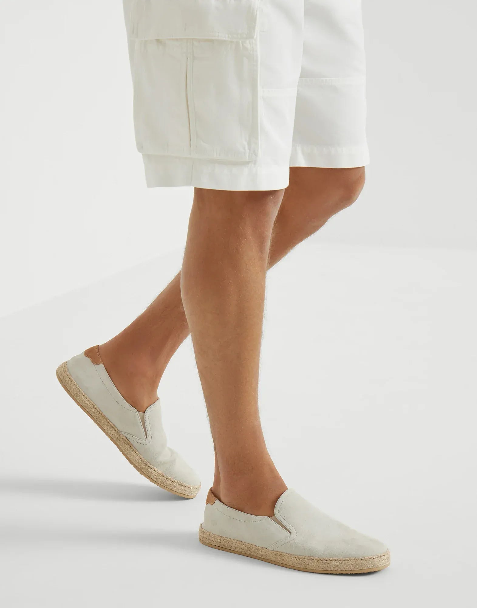 Ivory Rope Insert Suede Slip-Ons - alternate view