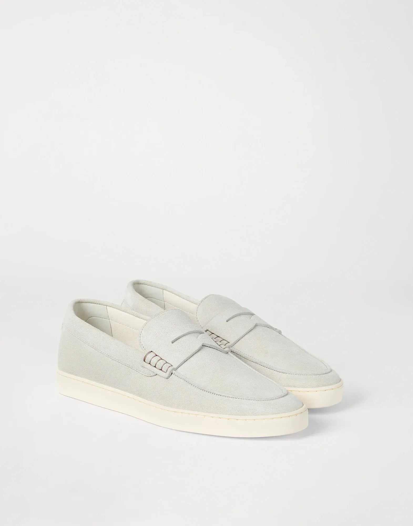 Brunello Cucinelli Ivory Suede Loafer Sneakers