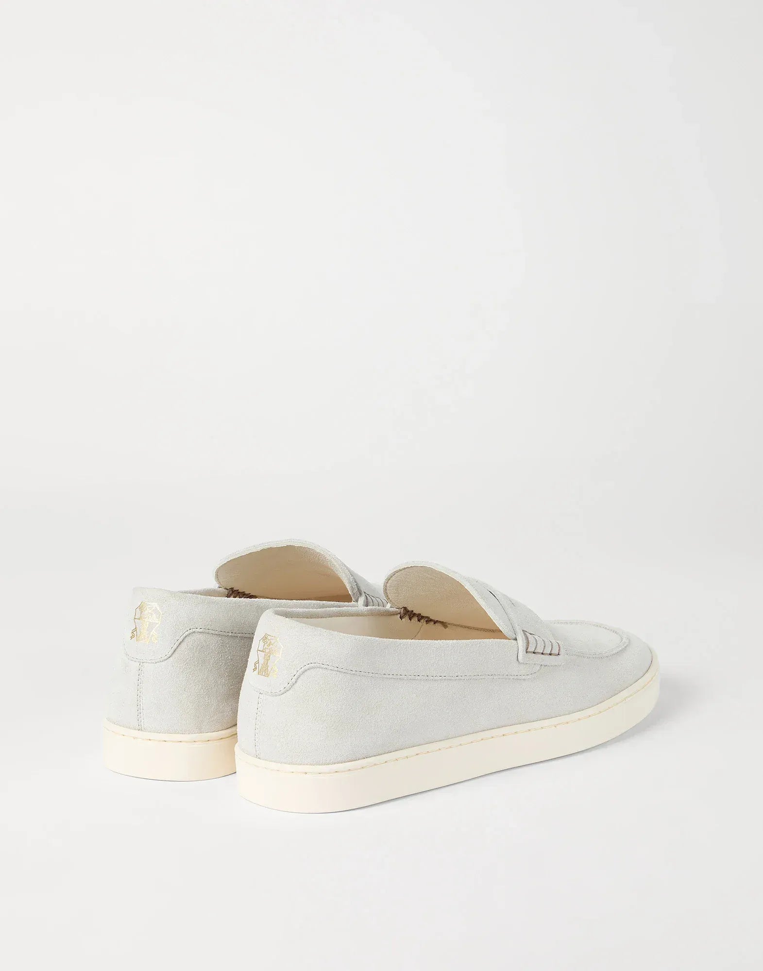 Brunello Cucinelli Ivory Suede Loafer Sneakers