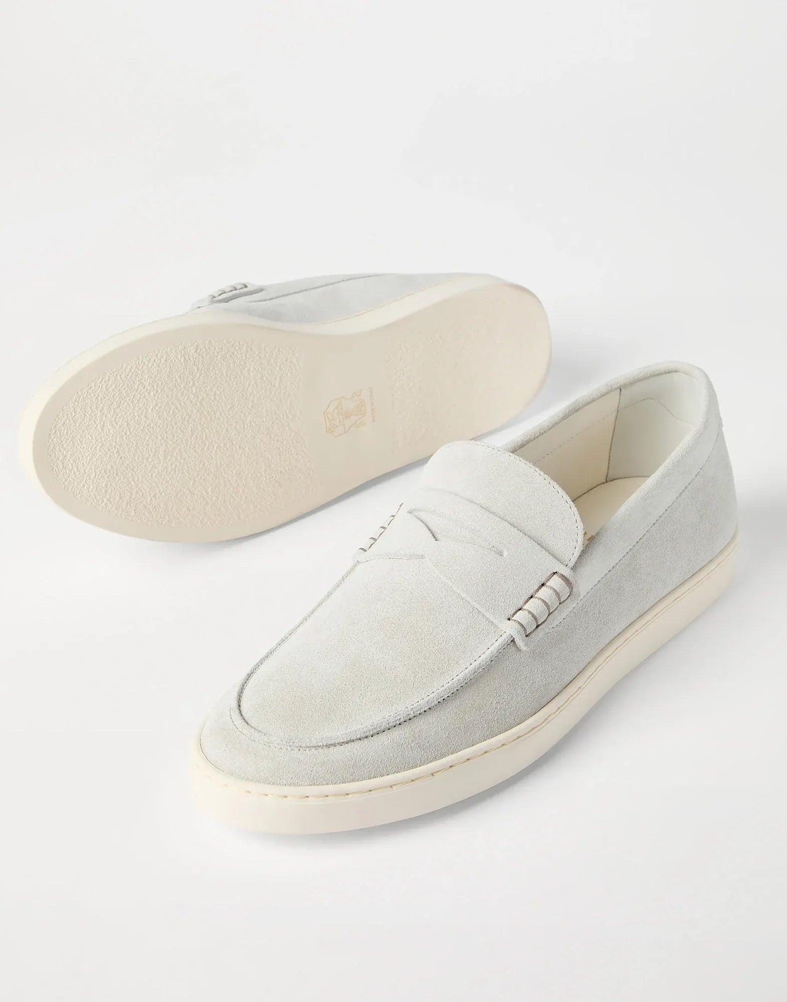 Brunello Cucinelli Ivory Suede Loafer Sneakers