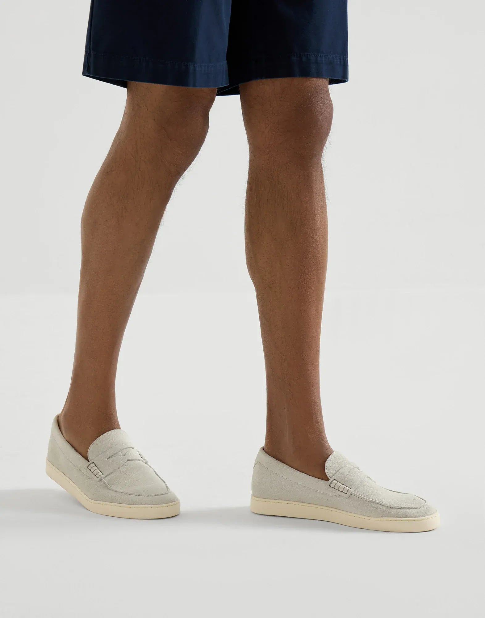 Ivory Suede Loafer Sneakers - alternate view