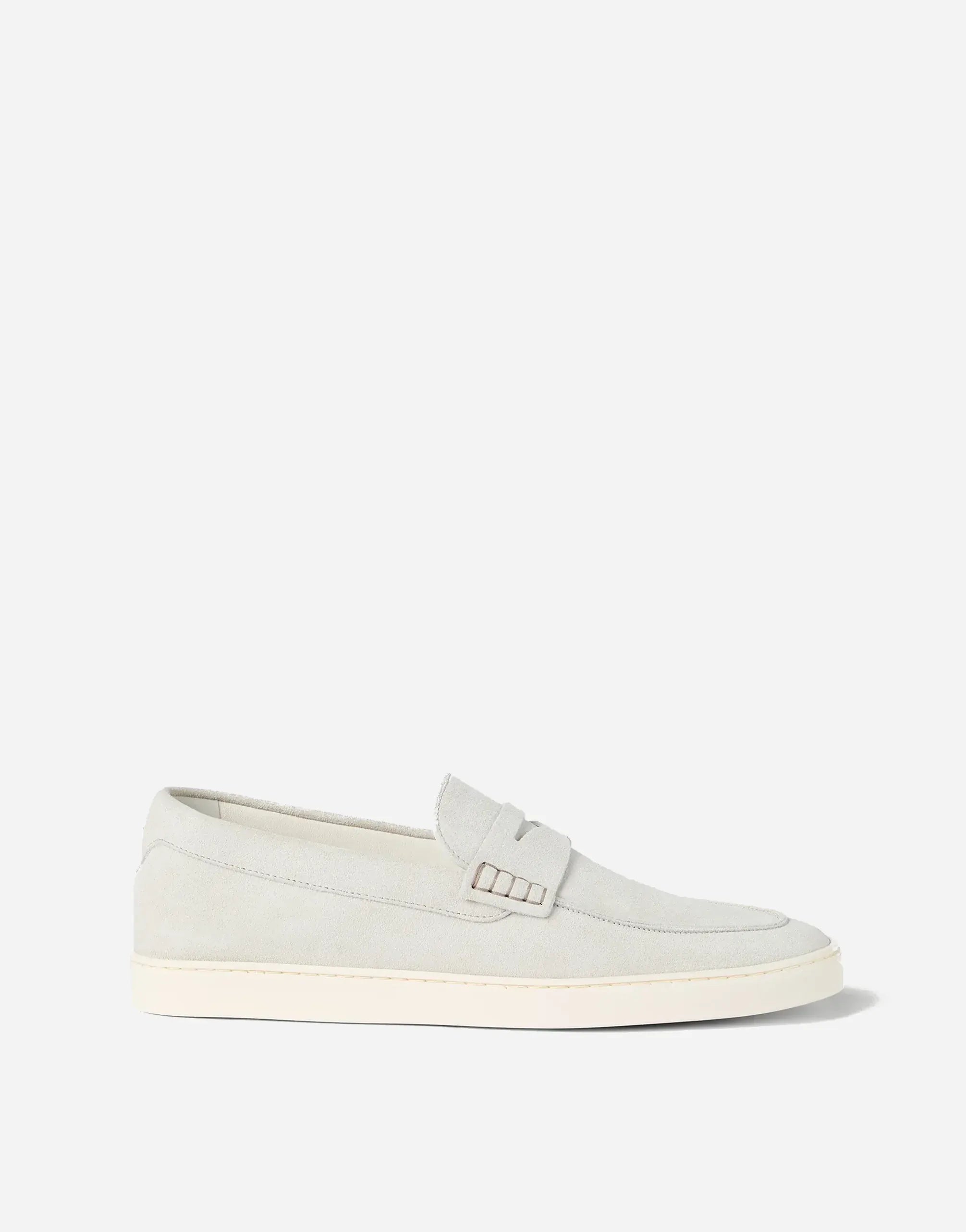 Brunello Cucinelli Ivory Suede Loafer Sneakers