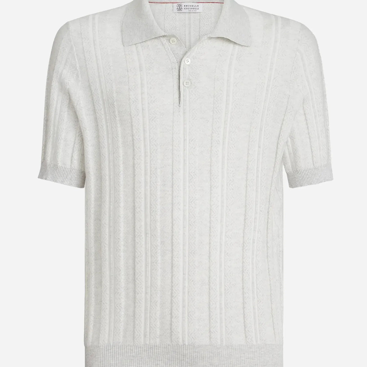 BRUNELLO CUCINELLI スリムフィット ポロシャツ Brunello Cucinelli Jacquard Rib Knit Polo Shirt | Sendegaro ZA