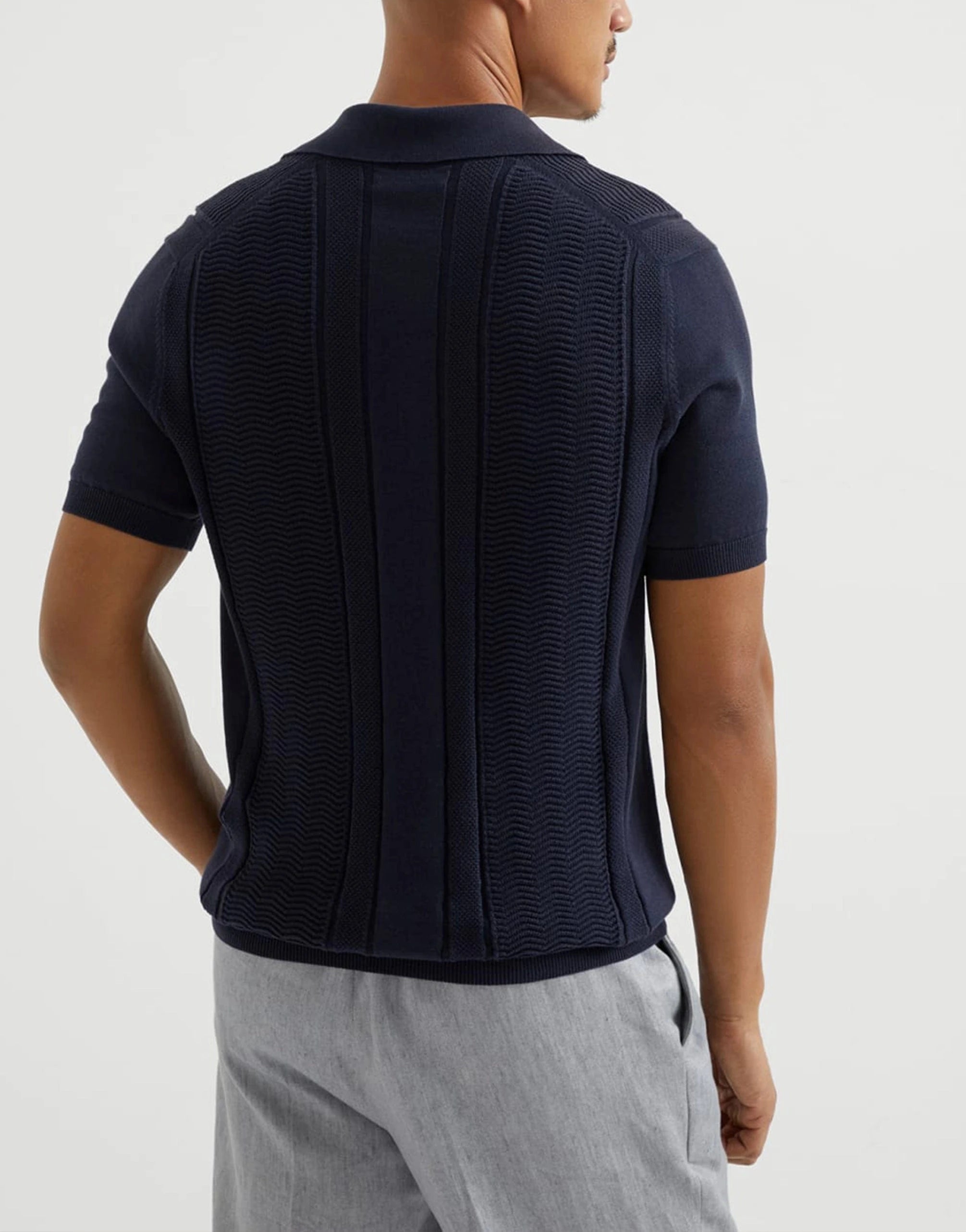 Brunello Cucinelli Jacquard Striped Cotton Knit Polo Shirt Brunello Cucinelli Jacquard Striped Cotton Knit Polo Shirt