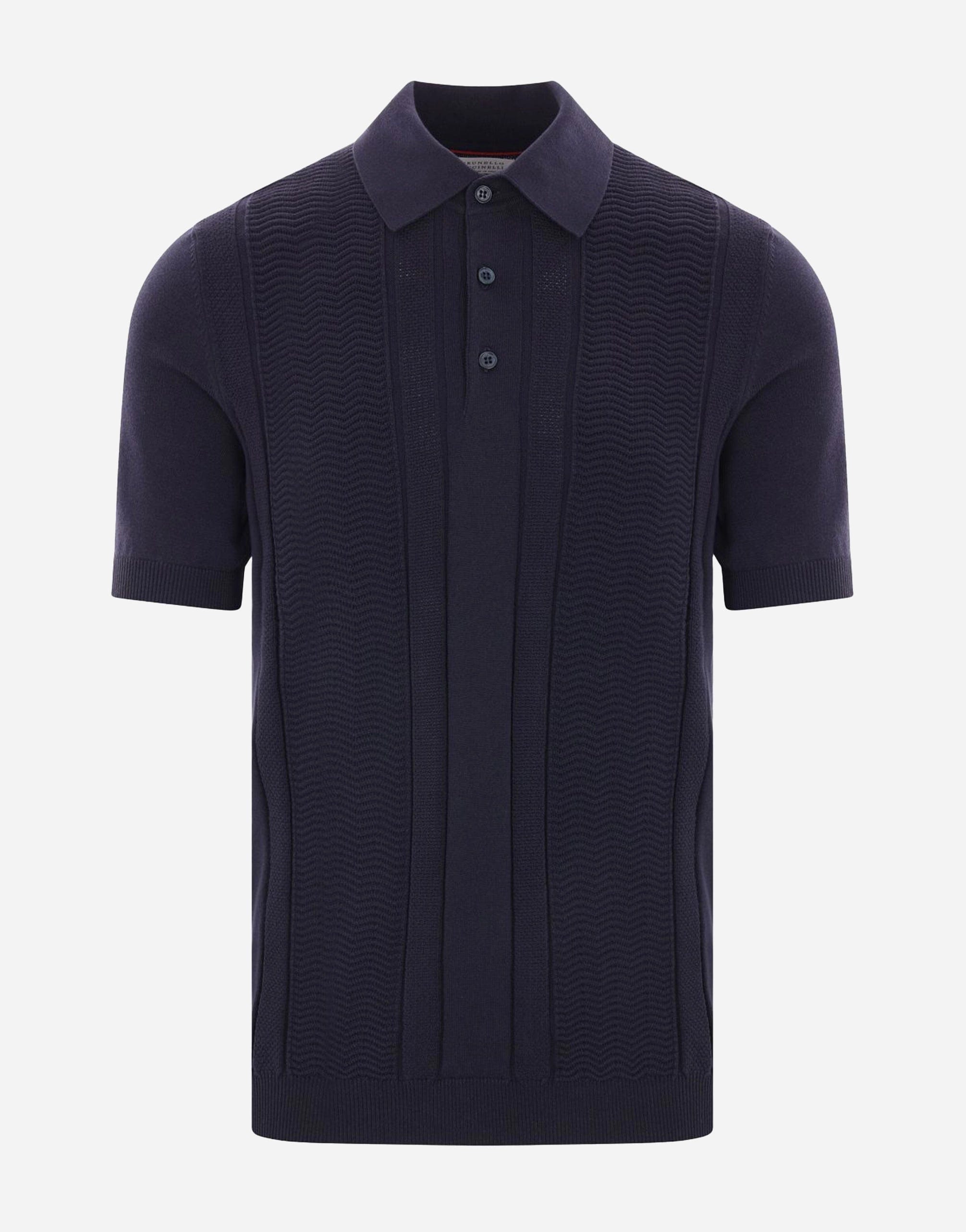 Brunello Cucinelli Jacquard Striped Knit Polo