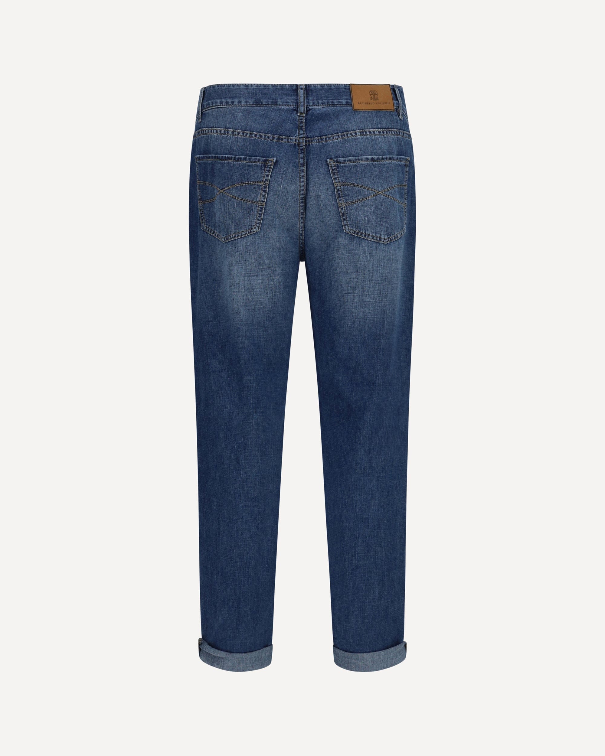 Jeans en coton à effet usé - alternate view