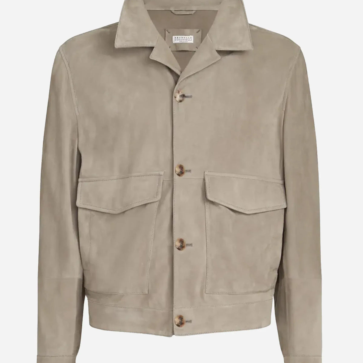 Brunello Cucinelli Khaki Suede Unlined Jacket | Sendegaro NL