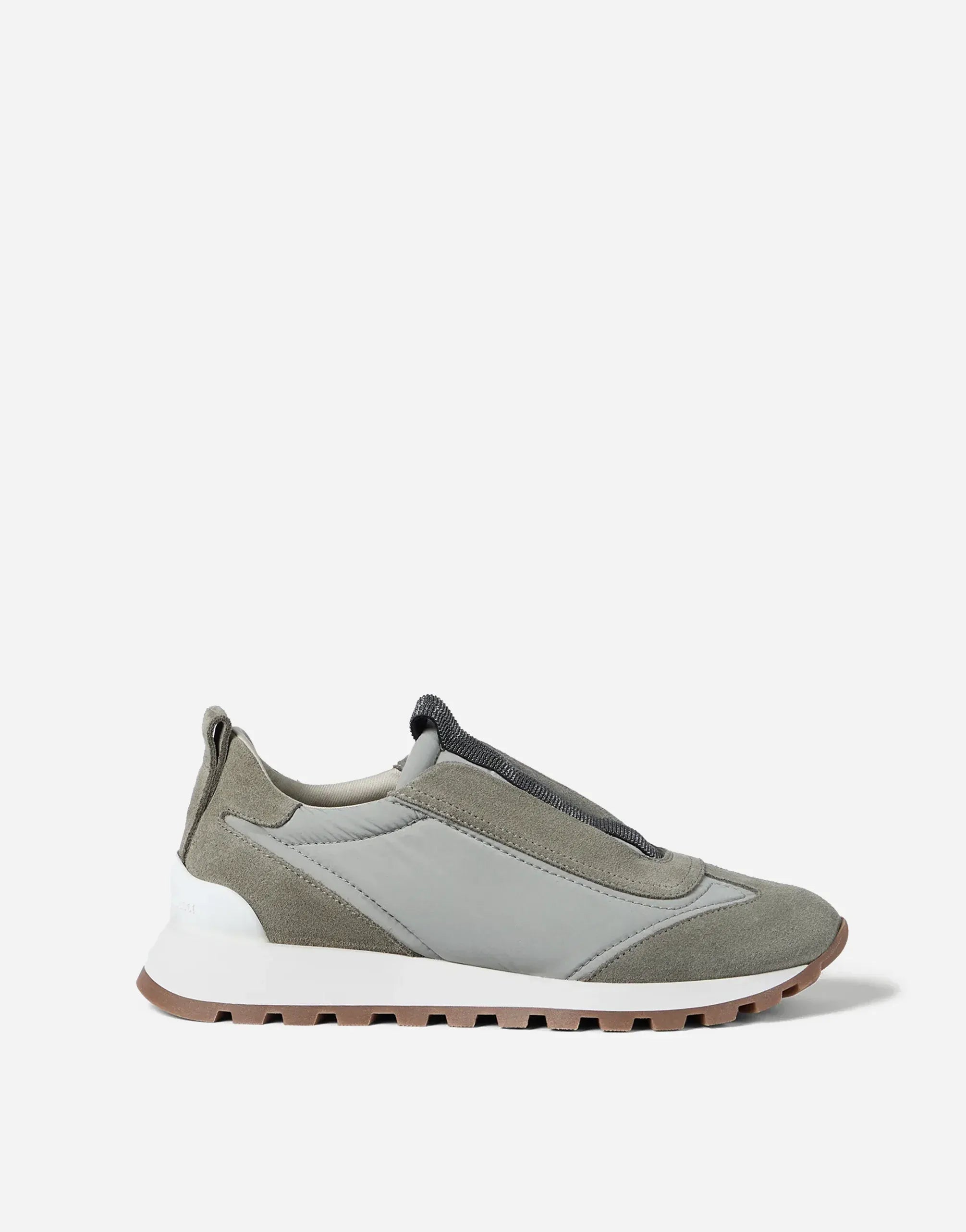 Brunello Cucinelli Khaki Techno Precious Detail Sneakers