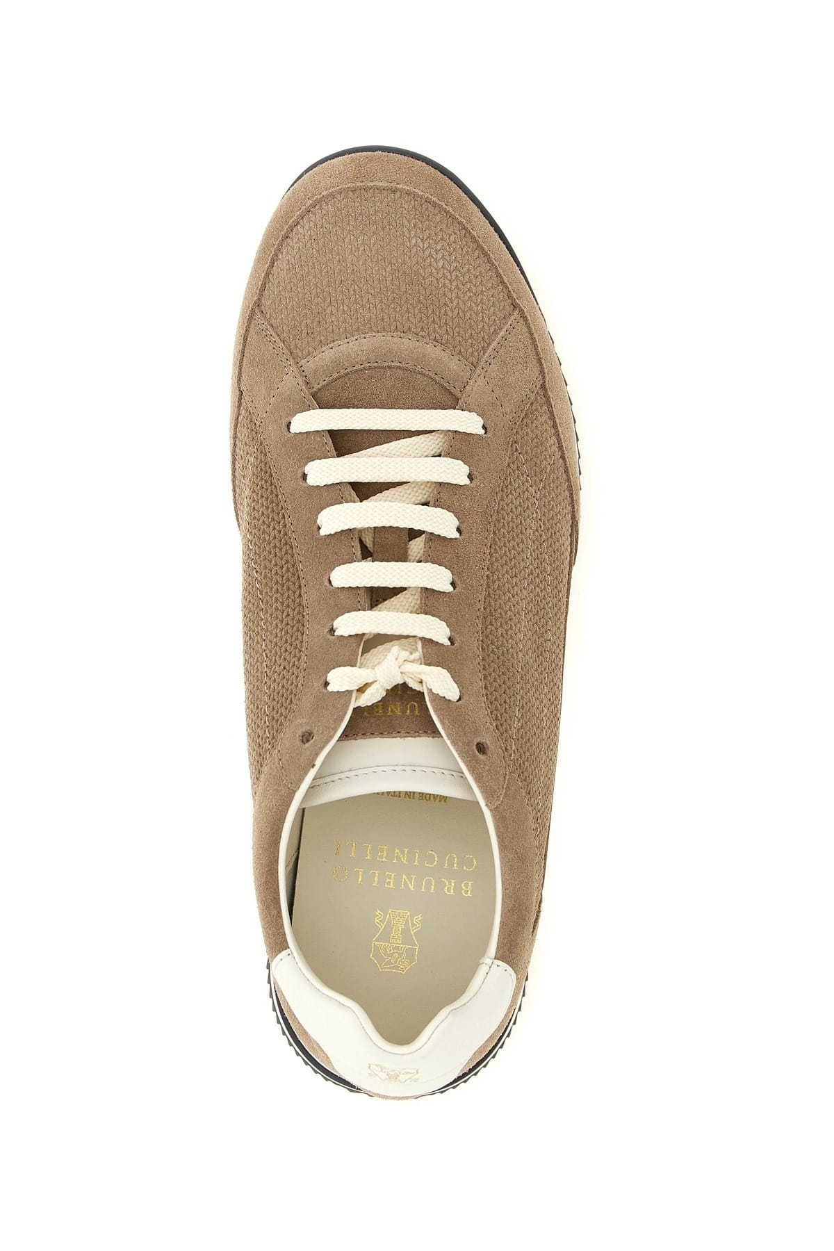 Brunello Cucinelli Knit-Effect Suede Sneakers