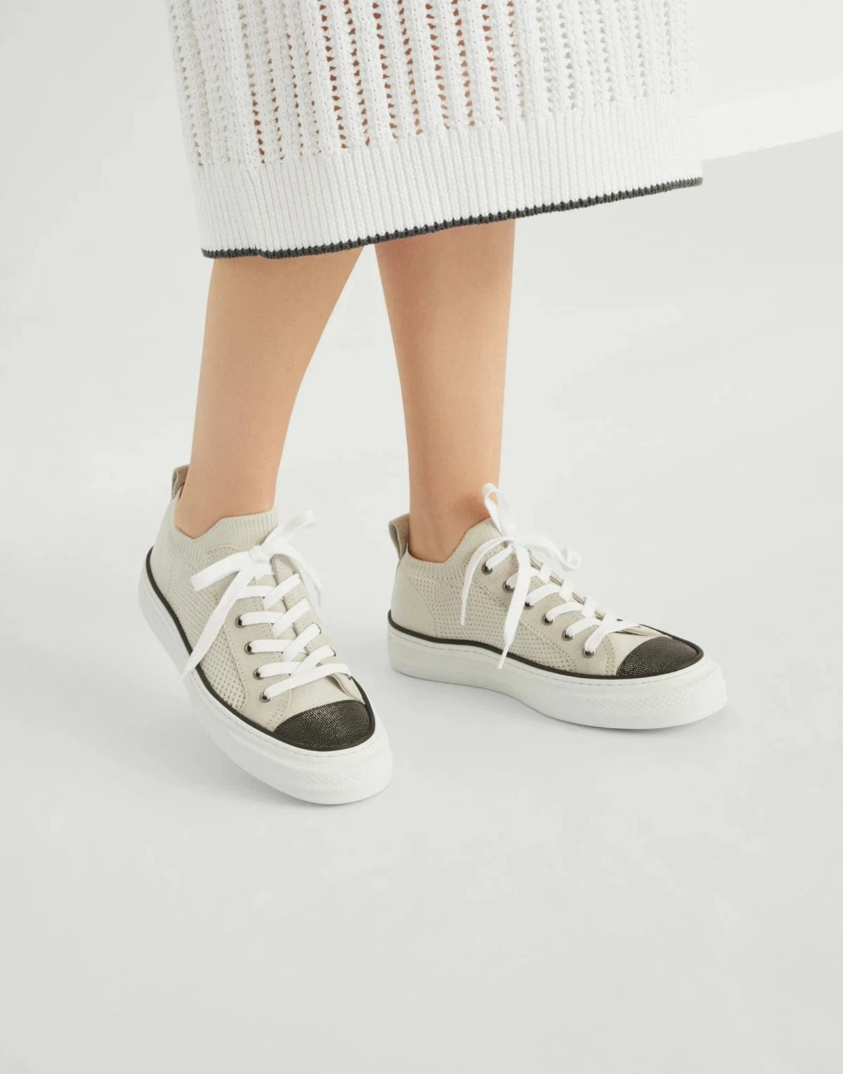 Brunello Cucinelli Knitted Cotton Monili Sneakers | Sendegaro TW Brunello Cucinelli Knitted Cotton Monili Sneakers | Sendegaro TW