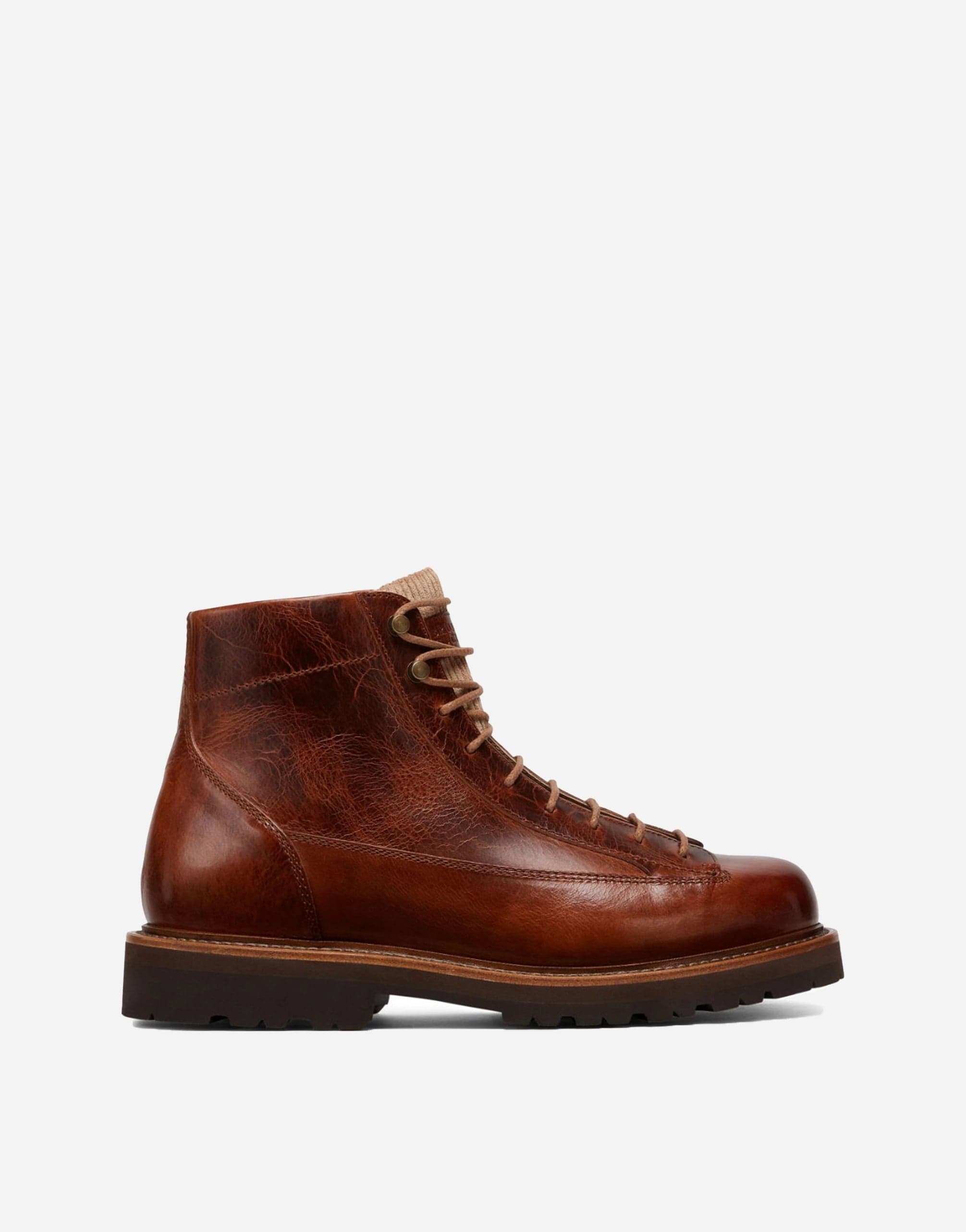 Brunello Cucinelli Lace-Up Leather Boots