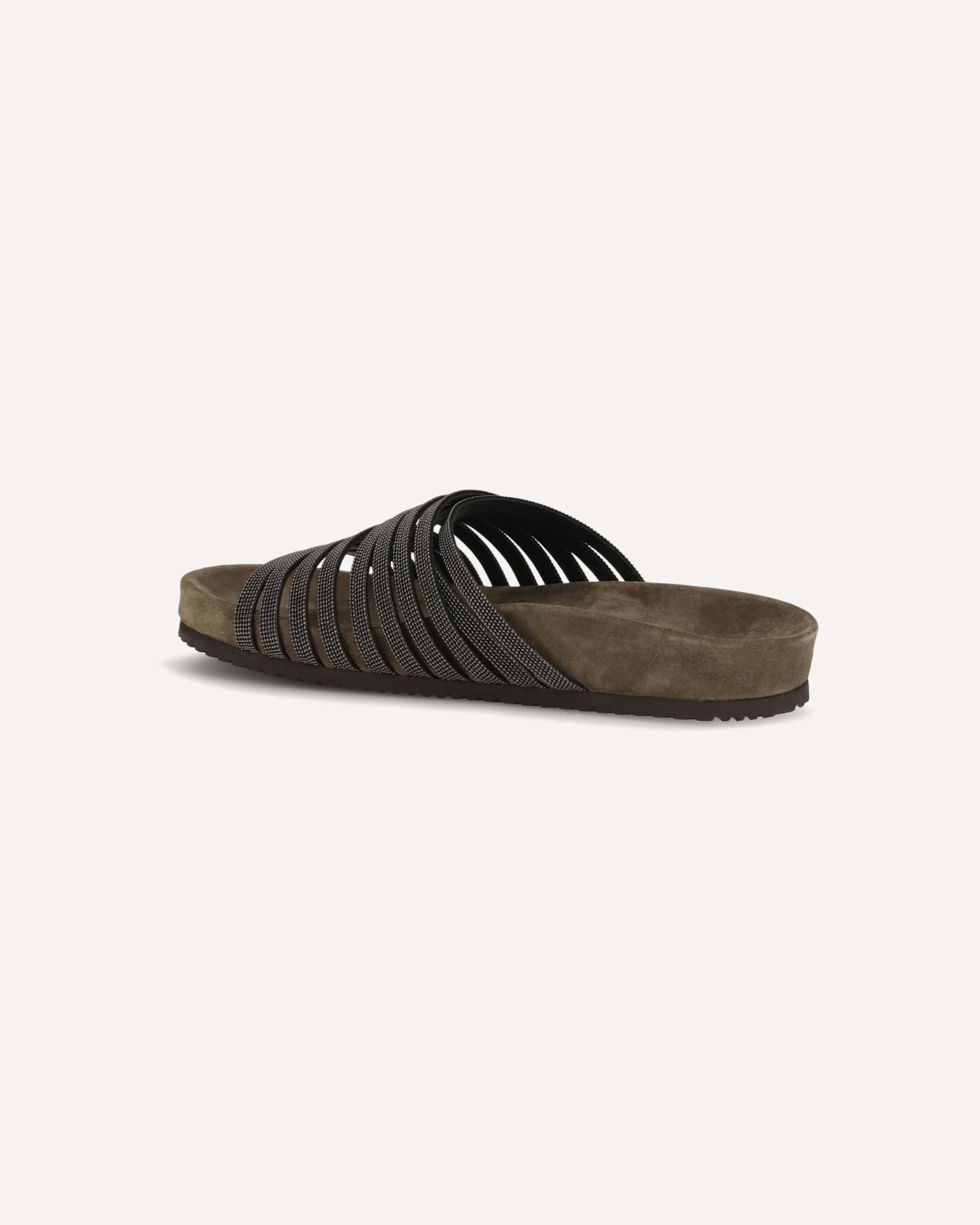 Brunello Cucinelli Brunello Cucinelli Lace-Up Slides With Monili Embellishment