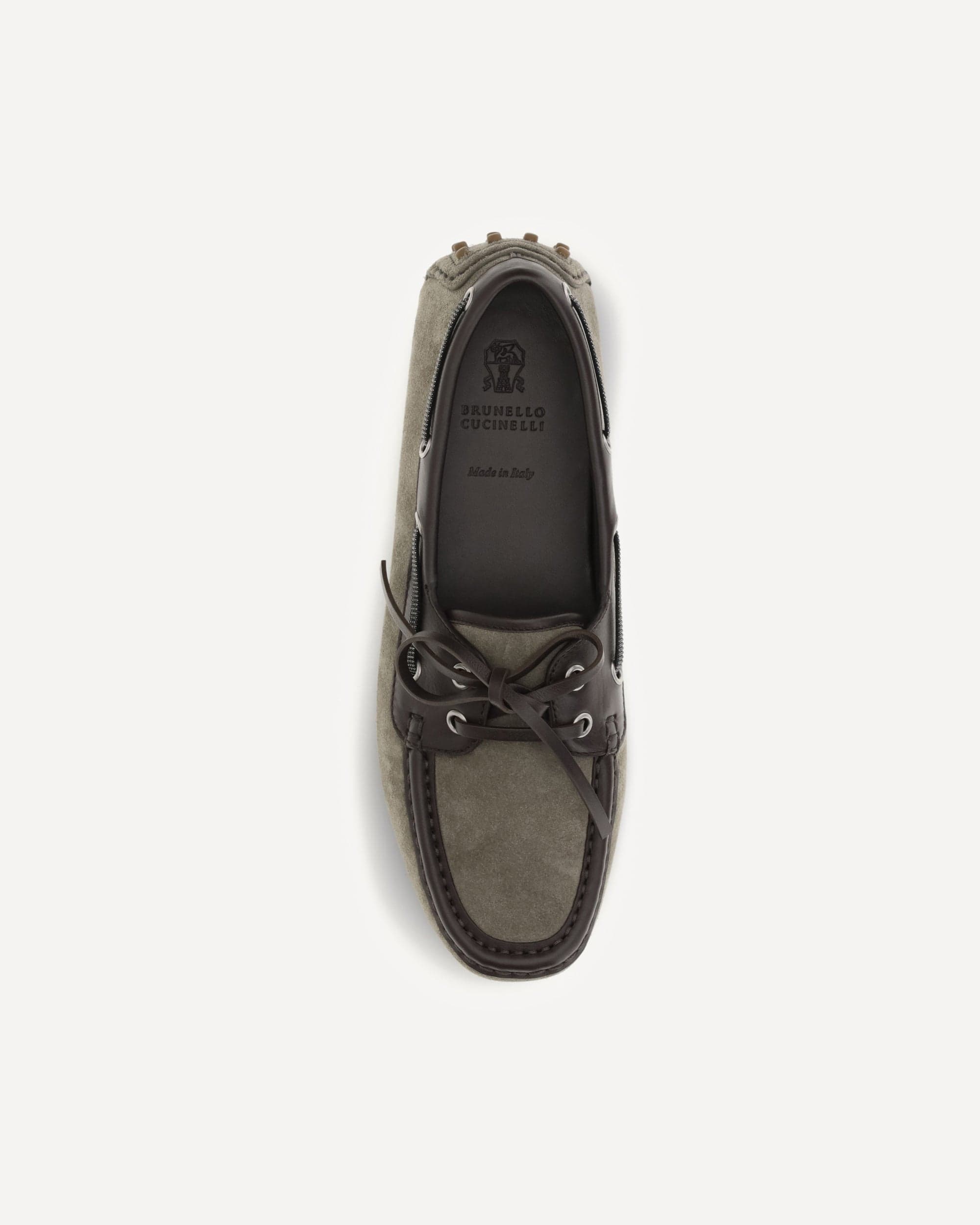 Brunello Cucinelli Lace-Up Suede Loafers