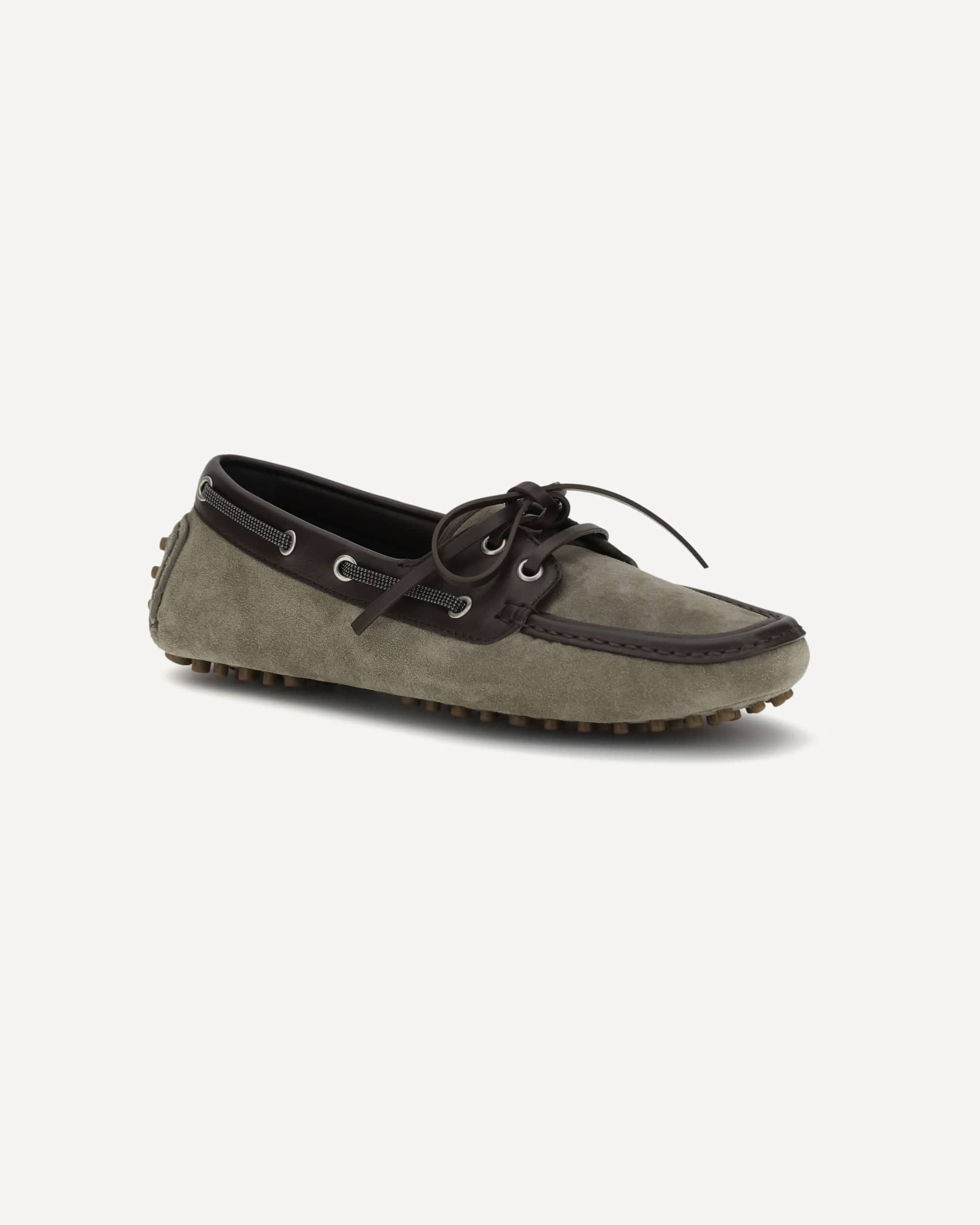 Brunello Cucinelli Lace-Up Suede Loafers - alternate view