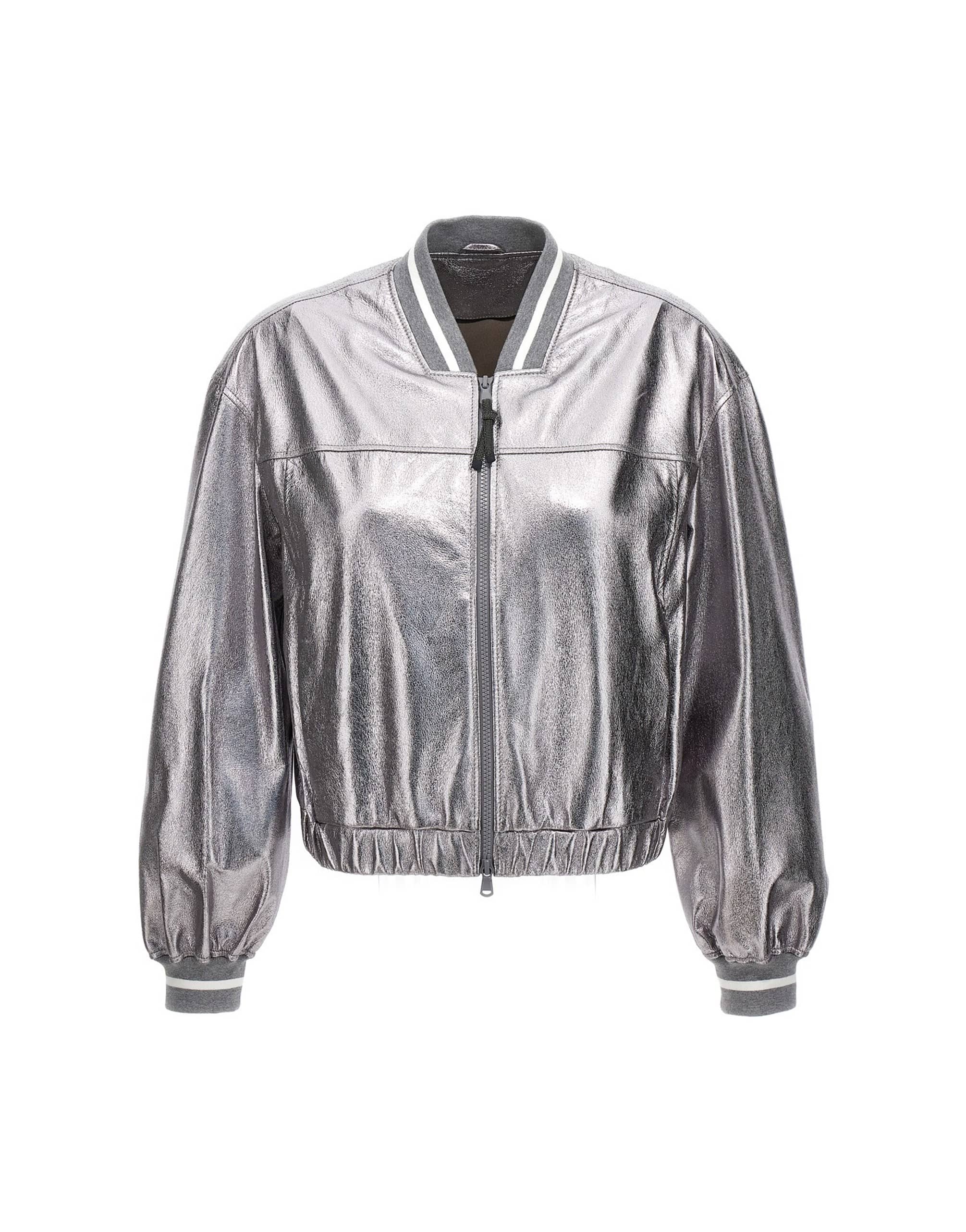 Brunello Cucinelli Brunello Cucinelli Laminated Leather Bomber Jacket
